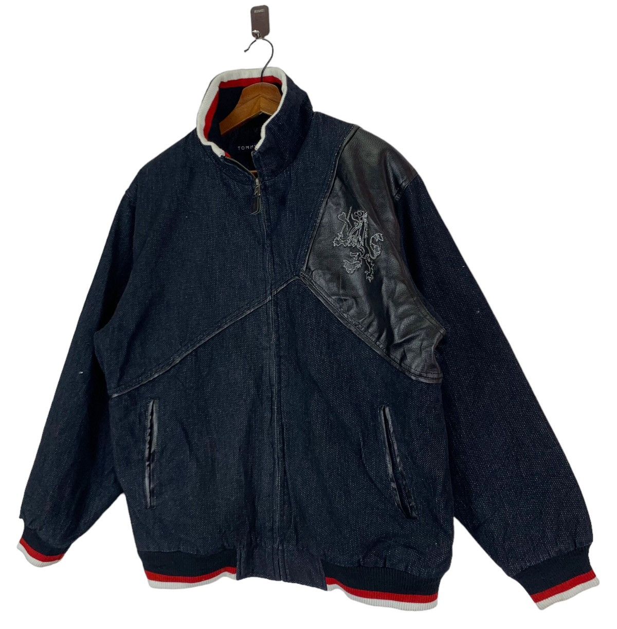 Tommy Hilfiger VINTAGE TOMMY HILFIGER DENIM PVC BOMBER JACKET Size US M / EU 48-50 / 2 - 2 Thumbnail