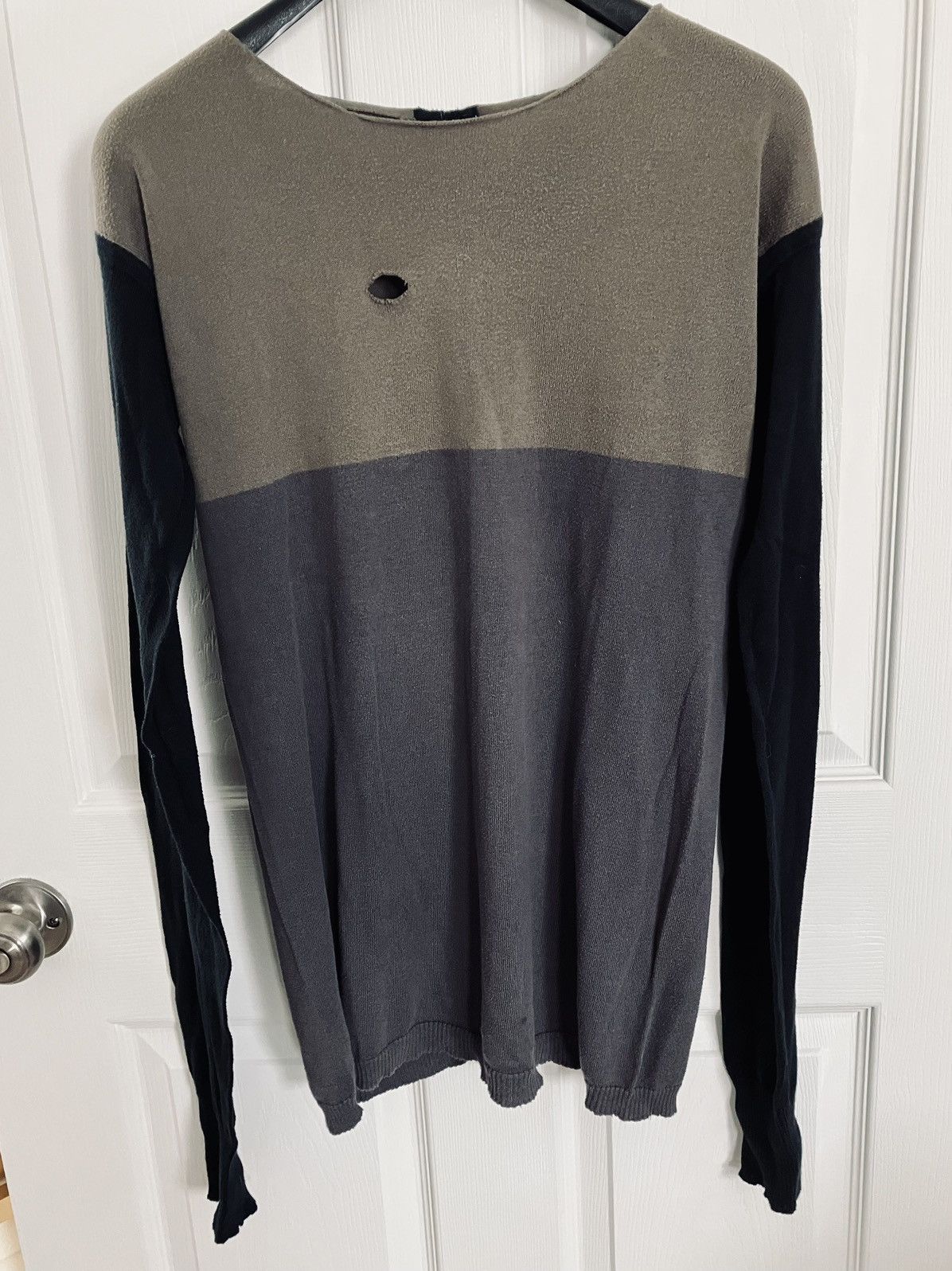 image of Rick Owens Olmar And Mirta Knitwear Creatch 08 in Grey, Men's (Size Large)