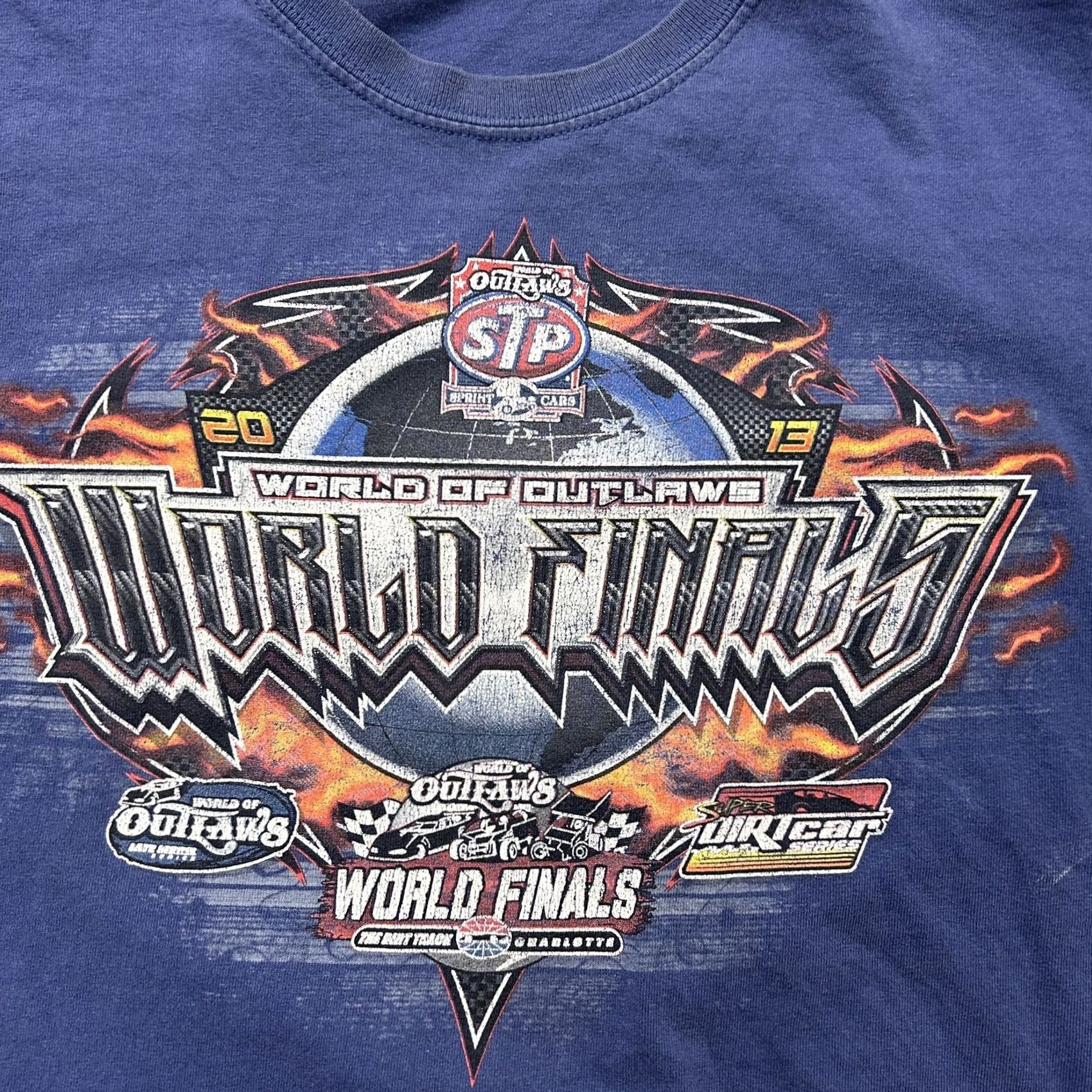 Gildan World Of Outlaws Gildan Shirt Mens XL Blue World Finals Racing Tee T-Shirt 2013 Size US XL / EU 56 / 4 - 2 Thumbnail