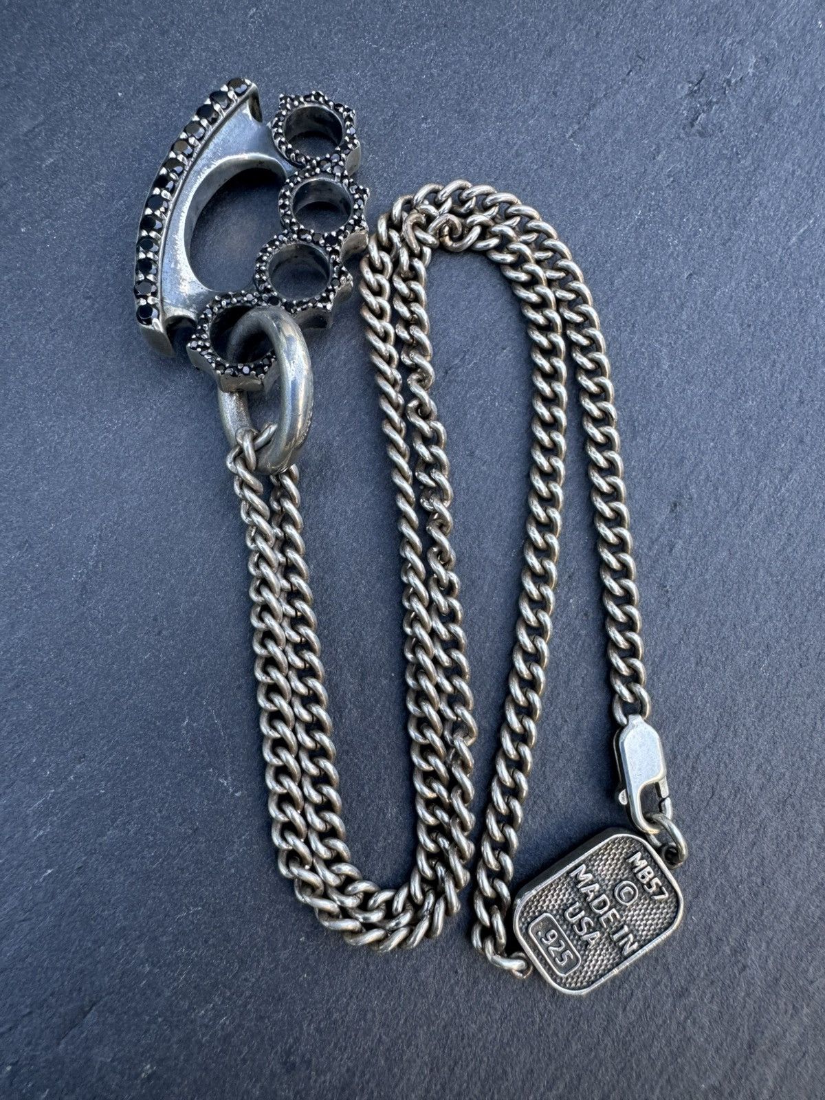 King Baby Studio ARCHIVE Queen Baby Black Pavé Knuckles & 20" MB57 Chain Size ONE SIZE - 11 Thumbnail