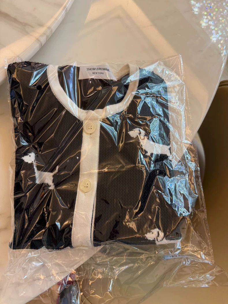 Thom Browne Thom Browne Blue and black mesh puppy striped sweater Size S / US 4 / IT 40 - 2 Thumbnail