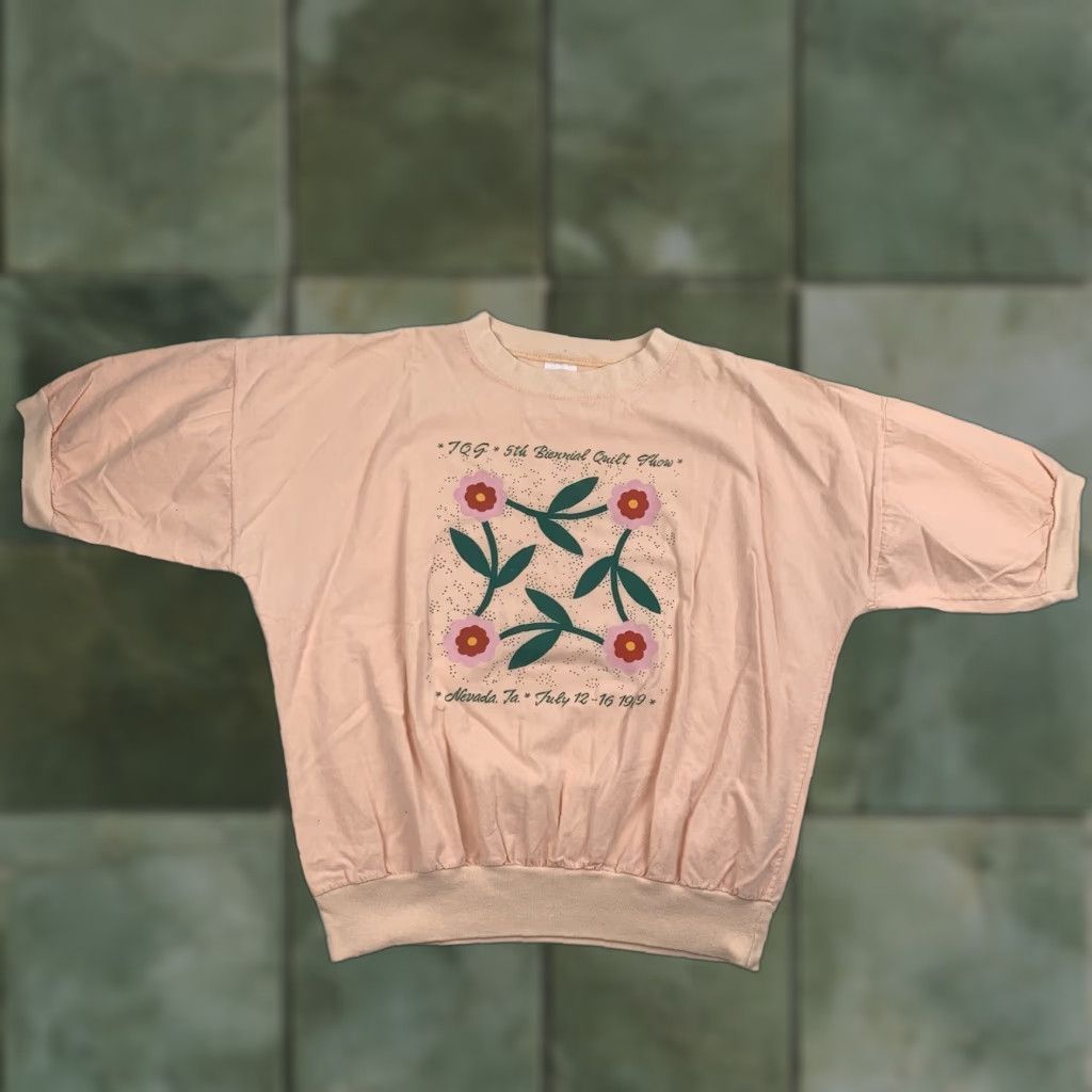 Pinko VINTAGE T-Shirt Womens Medium Pink 1989 Flowers USA Grandma Festival Shirt Short Sleeve Crew Neck 80s Size M / US 6-8 / IT 42-44 - 1 Thumbnail