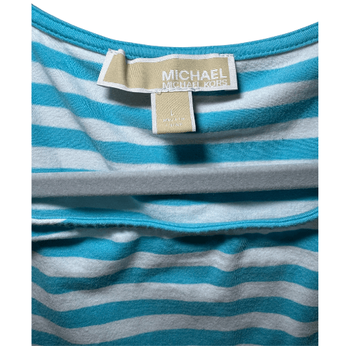 Michael Kors Michael Kors Top Turquoise Sleeveless Ruched Sides Large Size L / US 10 / IT 46 - 2 Thumbnail