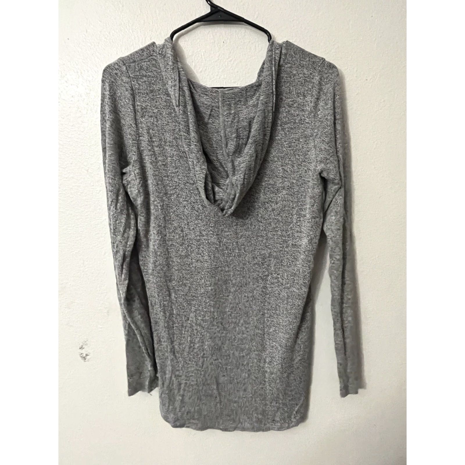 Vintage Aerie Hoodie Women Size M Gray Deep V Lace Up Pullover Long Sleeve Regular Womens Size M / US 6-8 / IT 42-44 - 2 Thumbnail