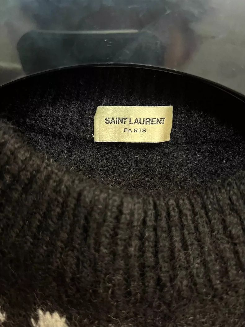 Saint Laurent Paris Saint Laurent Paris Saint Laurent Black Red Wool Sweater S Size US XL / EU 56 / 4 - 3 Thumbnail