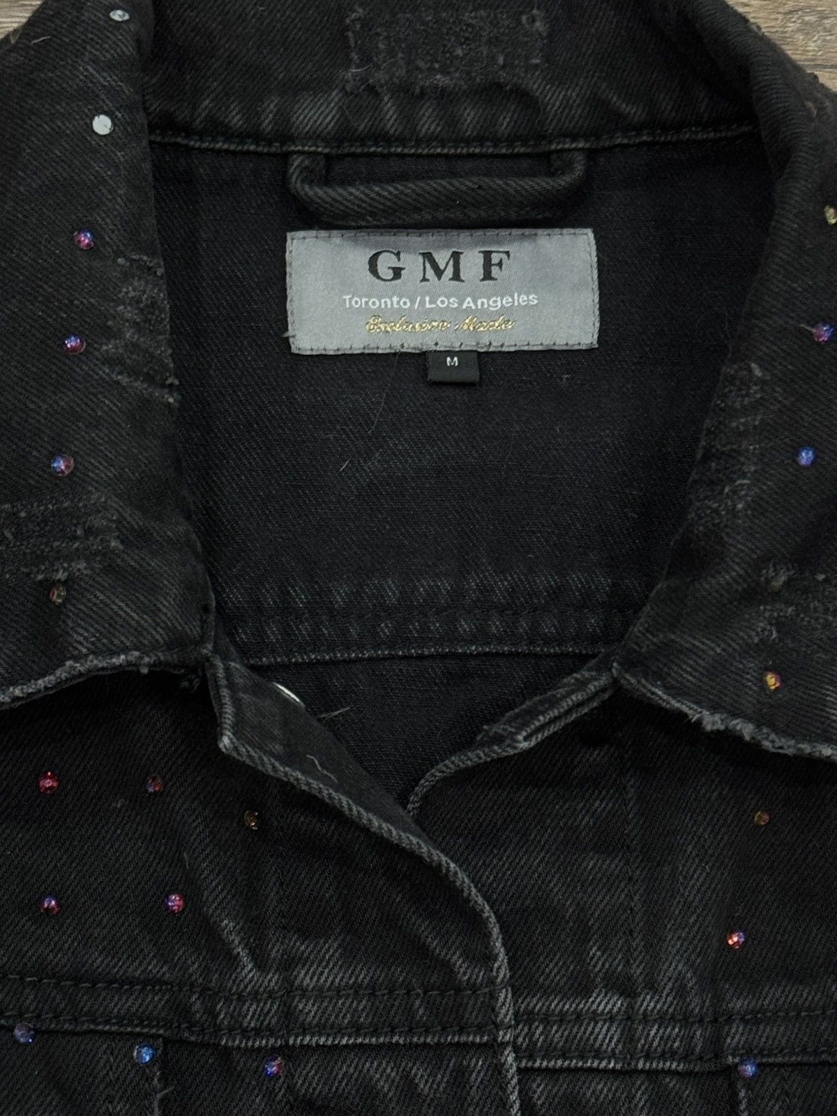 Other GMF Rhinestone Denim Jacket Distressed Crystal Trucker Size US M / EU 48-50 / 2 - 6 Thumbnail