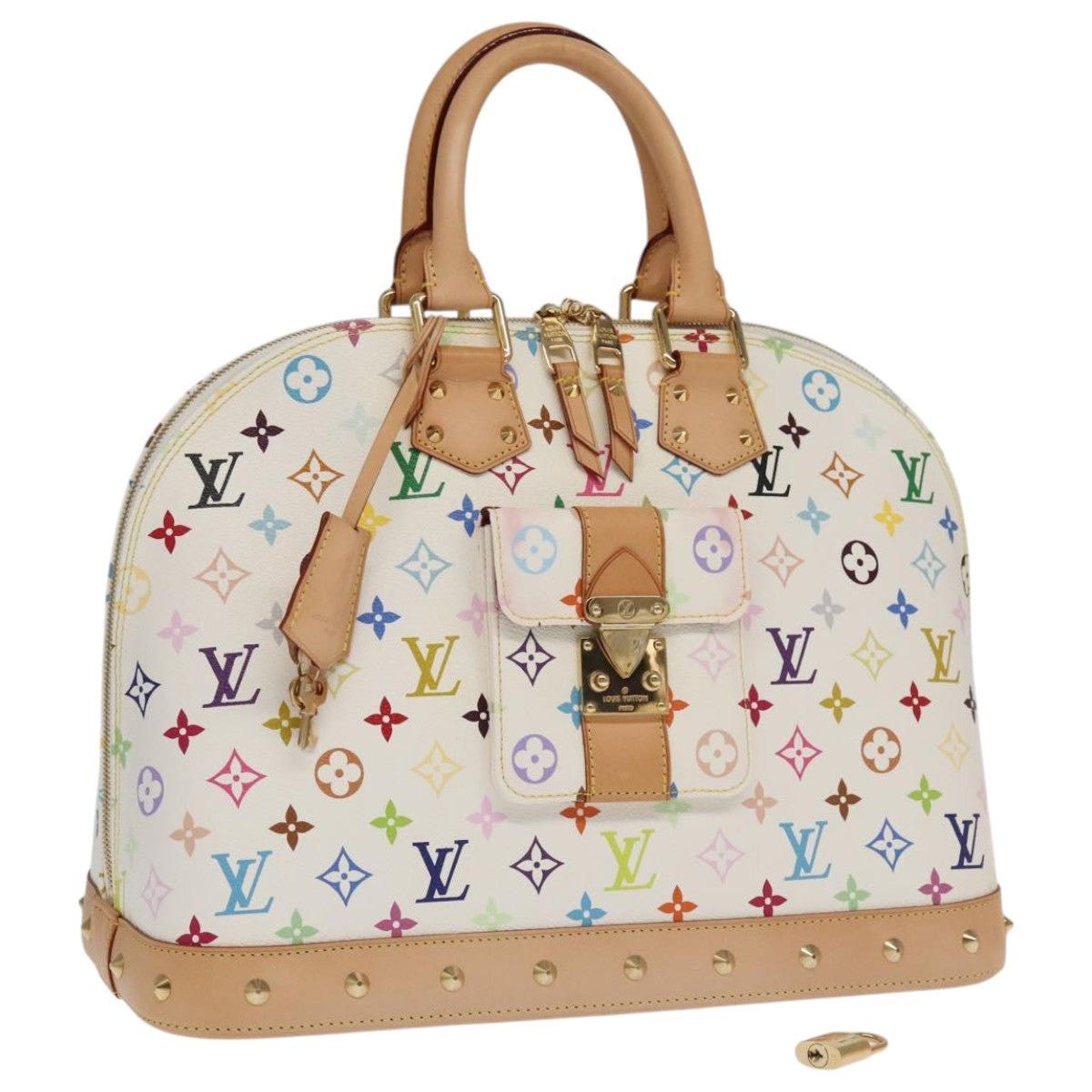 LOUIS VUITTON Monogram Multicolor Alma GM Hand Bag White