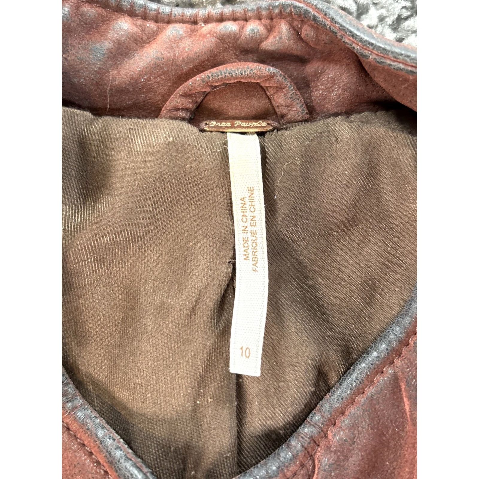 Free People Free People Jacket Moto Red 10 Women Knit Faux Suede Lining Faux Suede Side Panels Size 10 Women’s Motorcycle Red Free People Jacket Size L / US 10 / IT 46 - 4 Thumbnail