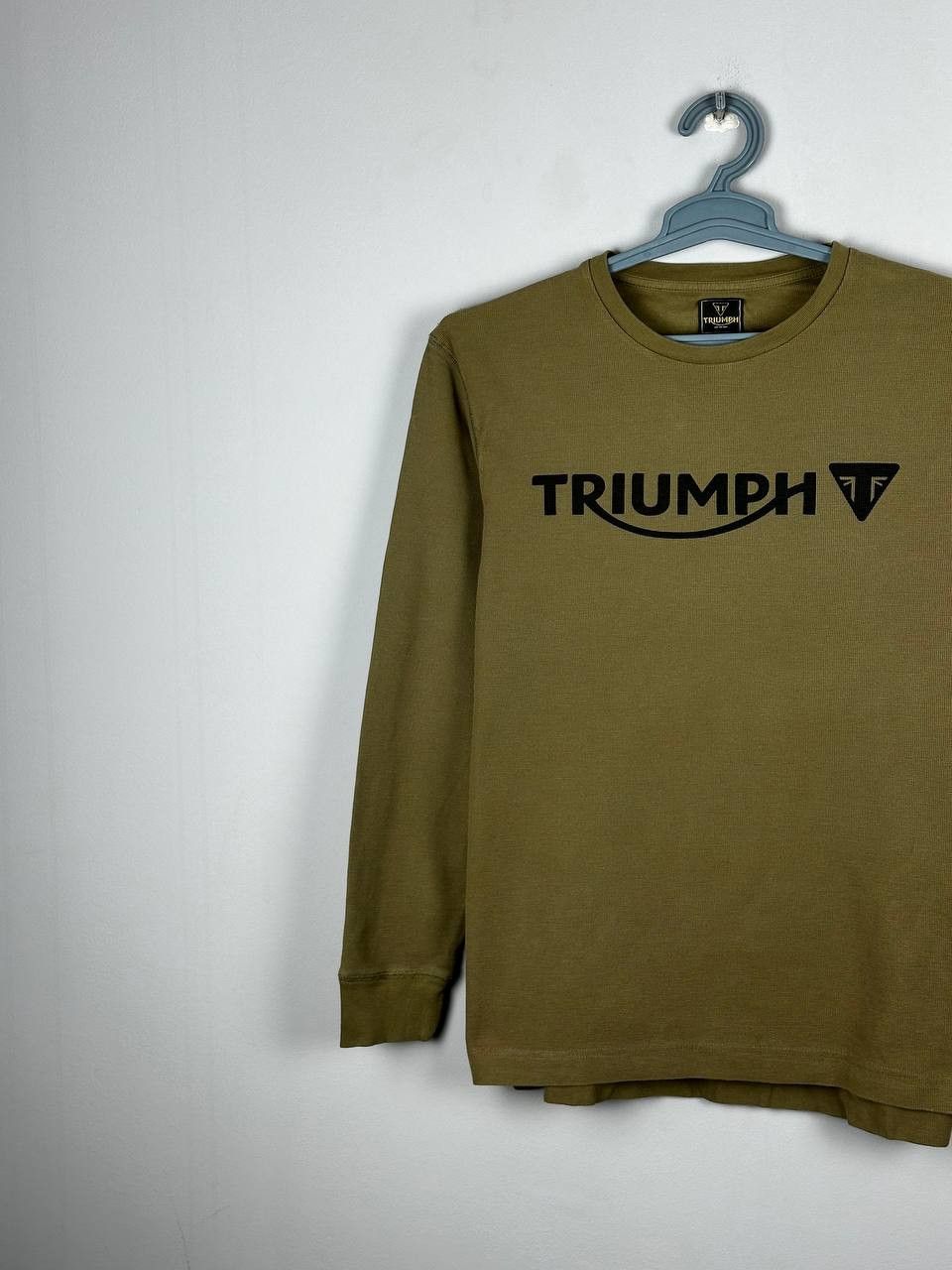 Vintage Triumph Motorcycle Khaki Waffle Long Sleeve T Shirt Size US M / EU 48-50 / 2 - 2 Thumbnail