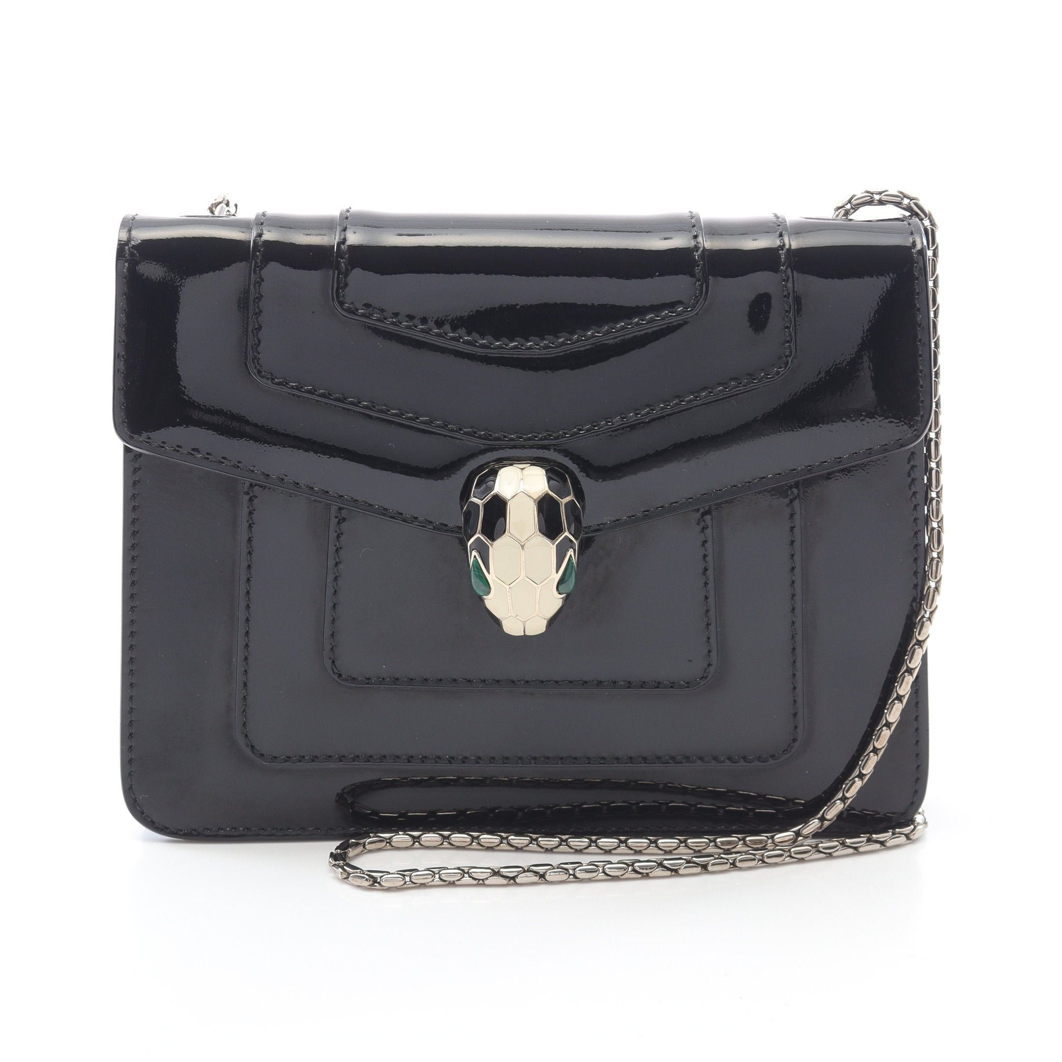 Bvlgari Bvlgari Serpenti Forever Chain Shoulder Bag Patent Leather Black Size ONE SIZE - 1 Thumbnail