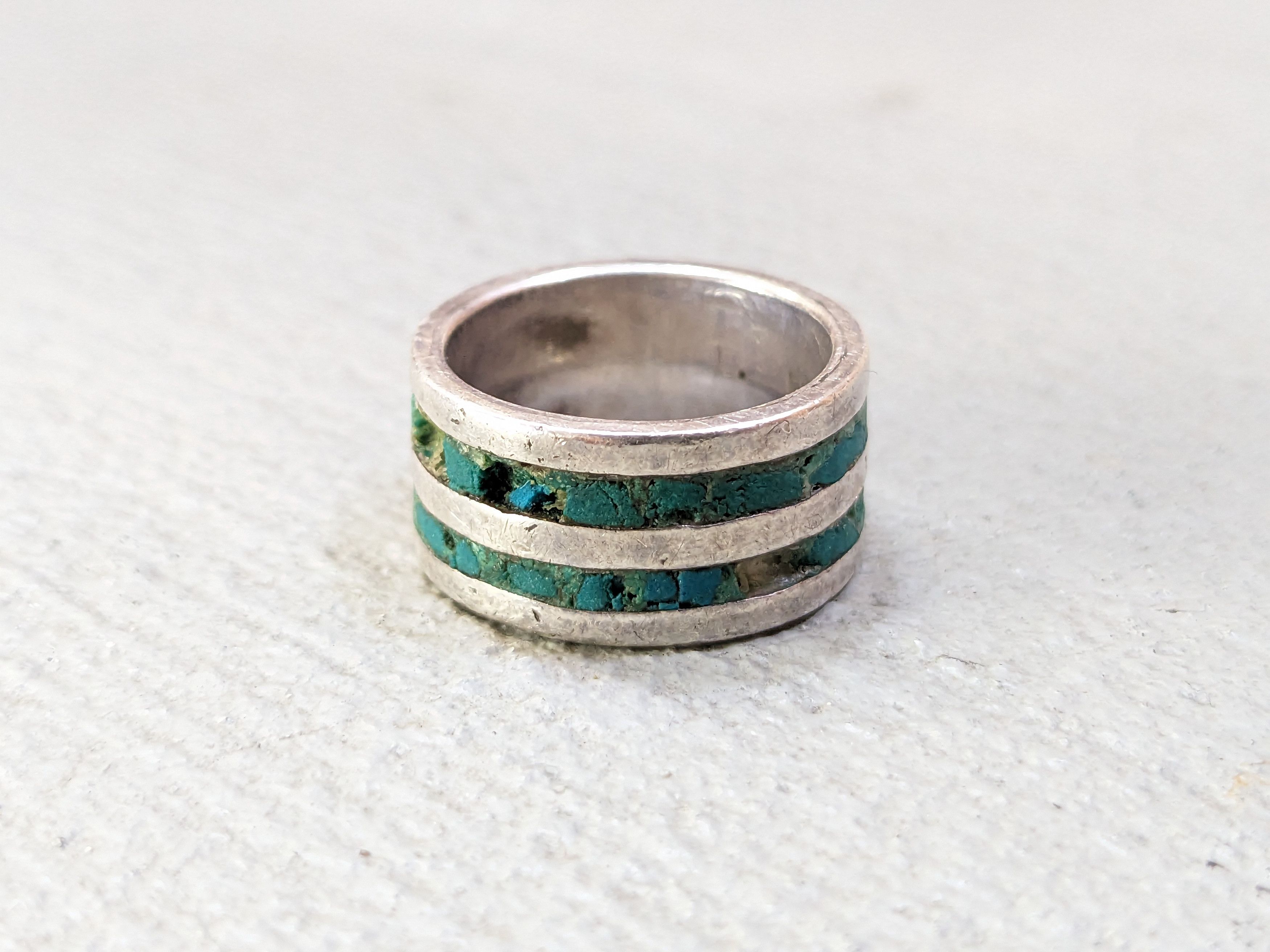 Jewelry Sterling Silver Ring Green Turquoise Size 6.25 Southwestern Size ONE SIZE - 3 Thumbnail