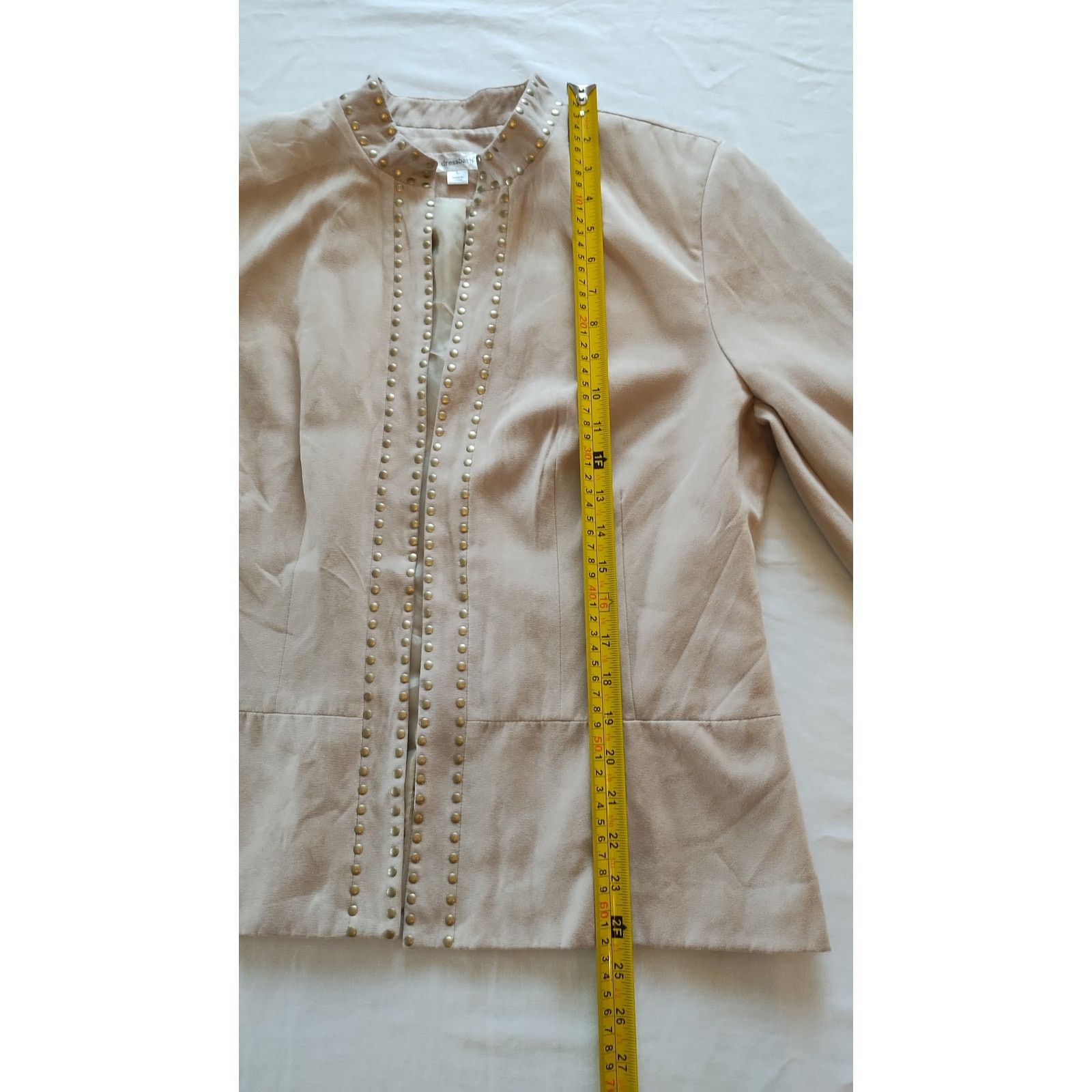 Other DressBarn Faux Suede Beige Jacket Open Front Sz. L Size L / US 10 / IT 46 - 10 Thumbnail