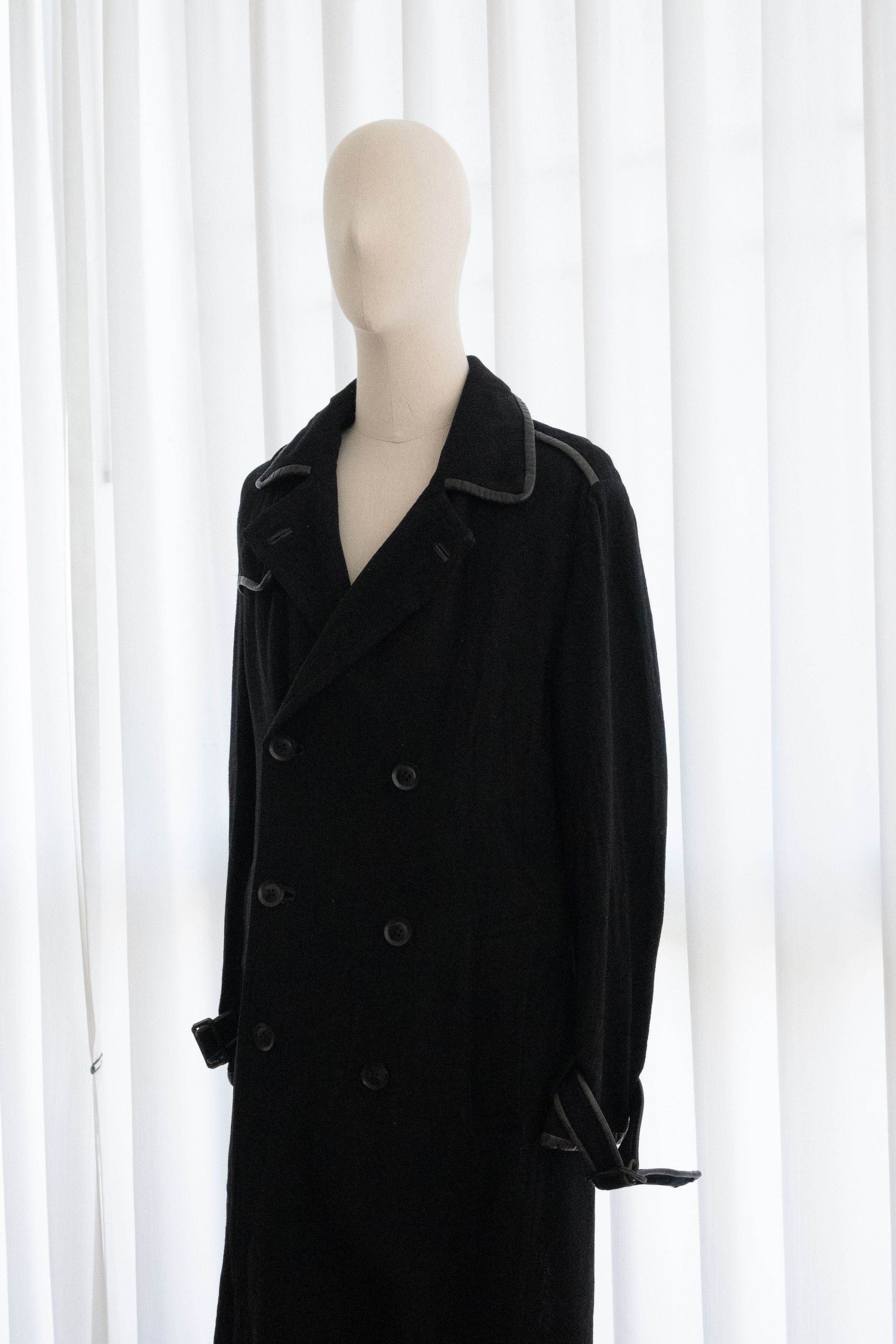 Yohji Yamamoto AW2006 YOHJI YAMAMOTO Y’S WOOL LEATHER TRIM COAT Size US L / EU 52-54 / 3 - 2 Thumbnail
