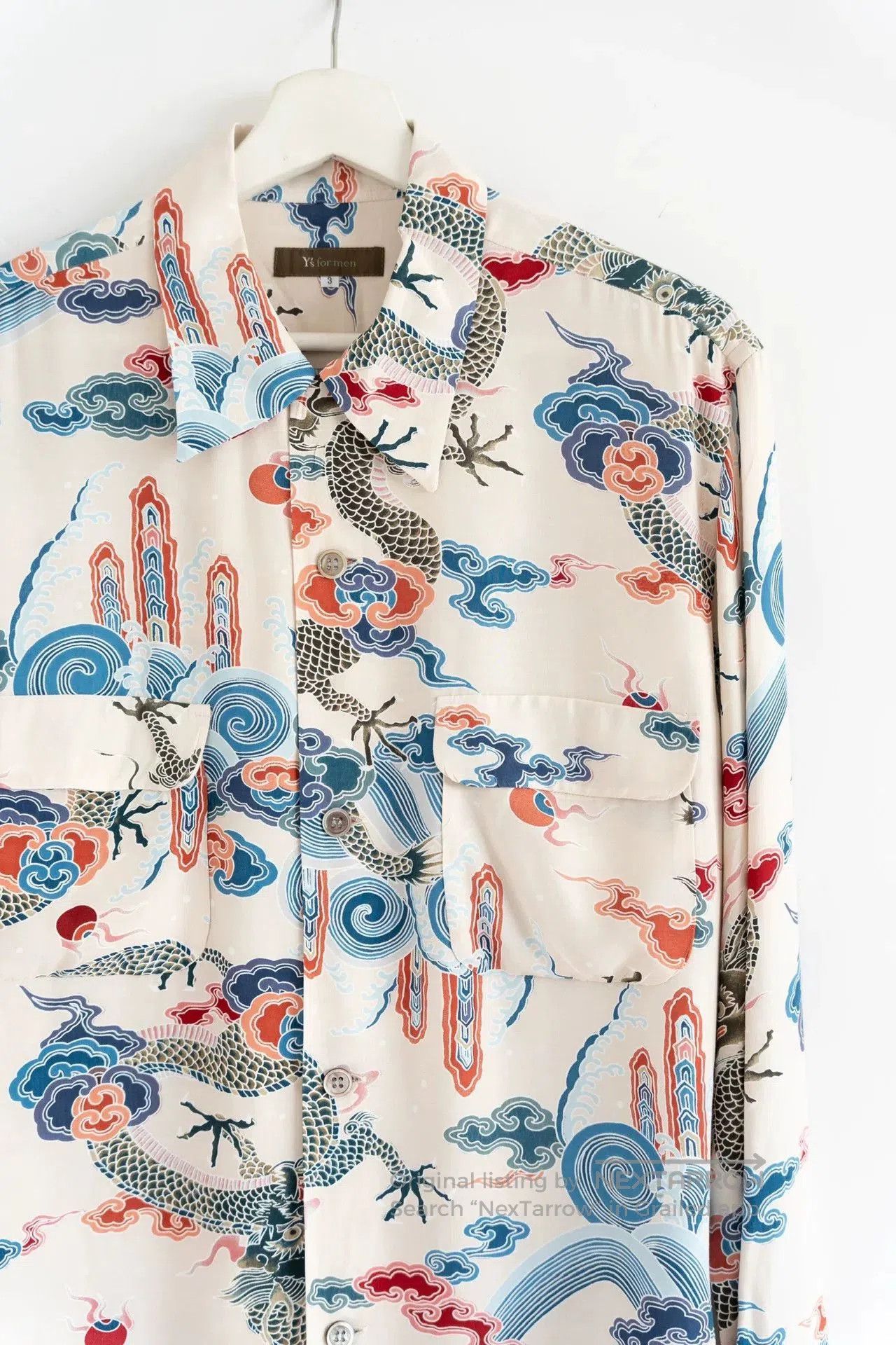 Y's for Men Yohji Yamamoto Dragon Print Long Sleeve Shirt. Size US M / EU 48-50 / 2 - 4 Thumbnail