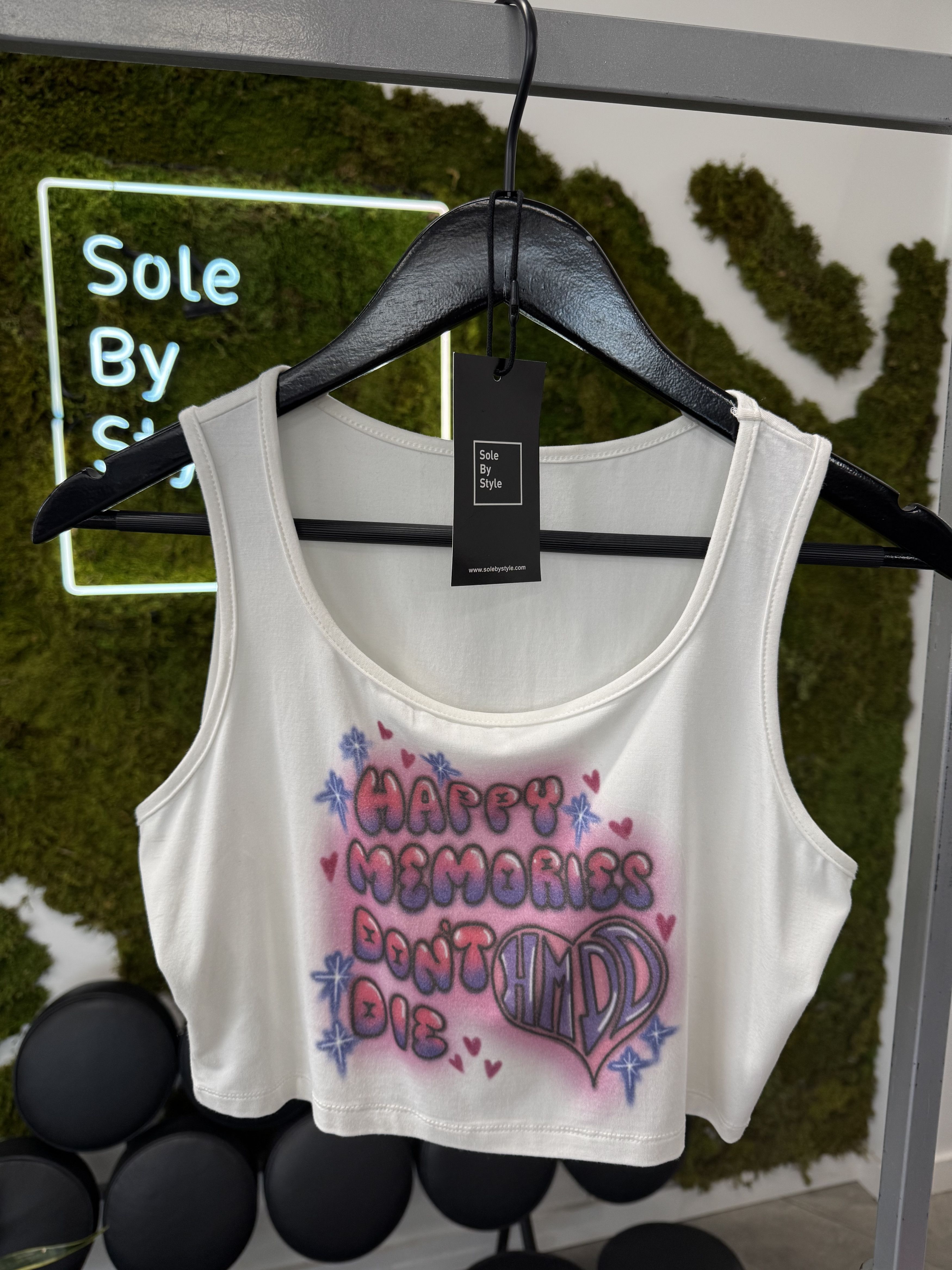 HMDD Happy Memories Don't Die (HMDD) Airbrush Baby Tank White Size L / US 10 / IT 46 - 1 Thumbnail