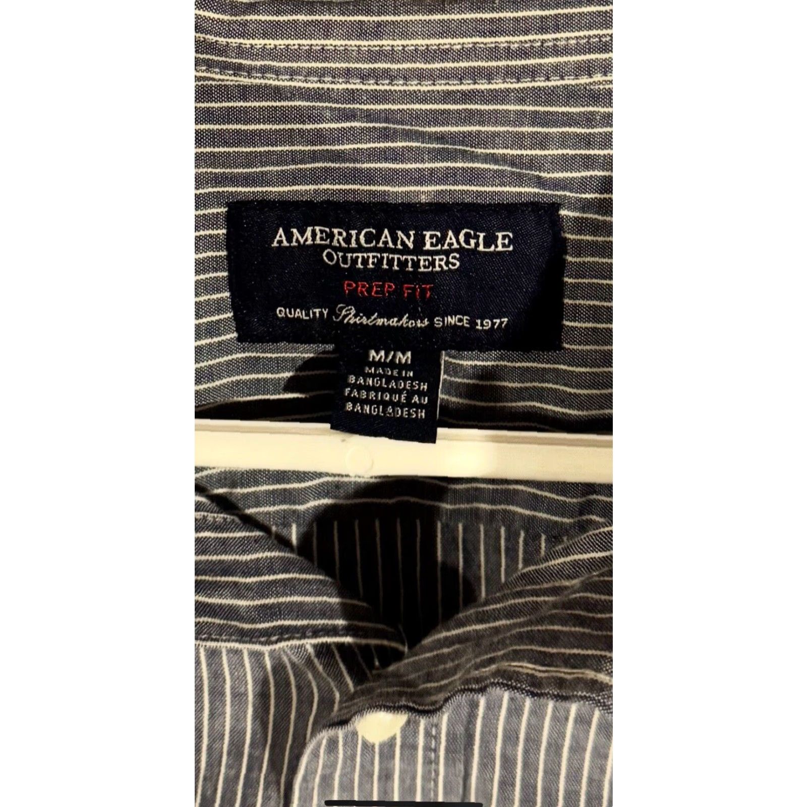 American Eagle Outfitters VINTAGE American Eagle Outfitters Button-Down Shirt Men Medium Pinstripe 100% Cotton Gray Casual Workwear 2010s Mens Size US M / EU 48-50 / 2 - 6 Thumbnail