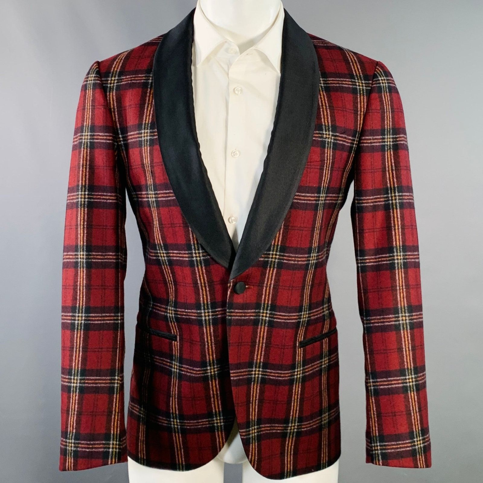 Suitsupply SUITSUPPLY Size 36 Plaid Wool Single Button Sport Coat Size 36R - 1 Thumbnail