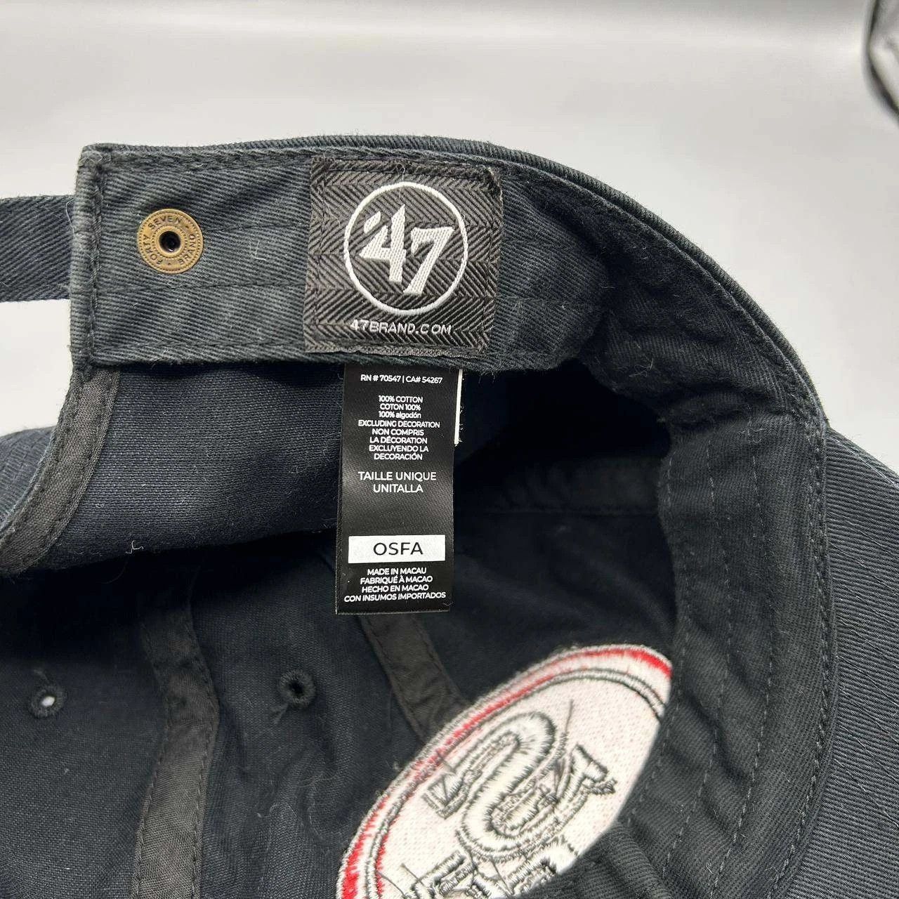 47 Brand San Francisco 49ers Hat Men Black Red NFL Strap Back Cotton Size ONE SIZE - 4 Thumbnail