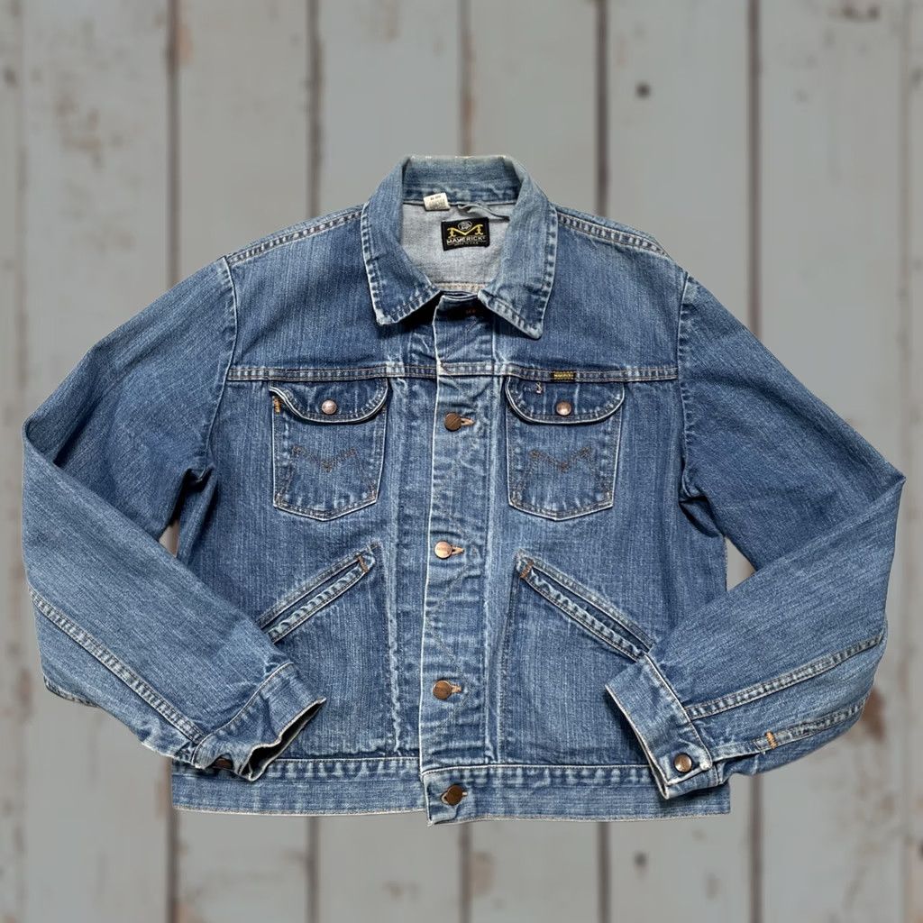 Bell Vintage Maverick Blue Bell Denim Trucker Work Jacket Embroidered Made USA 46 Size US S / EU 44-46 / 1 - 1 Thumbnail