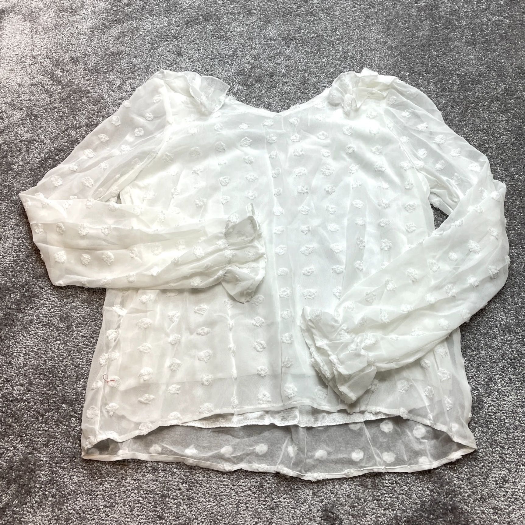 Vintage Unbranded Blouse Top Womens Medium White Sheer Long Sleeve Shirt Poofs New NWT Size M / US 6-8 / IT 42-44 - 8 Thumbnail