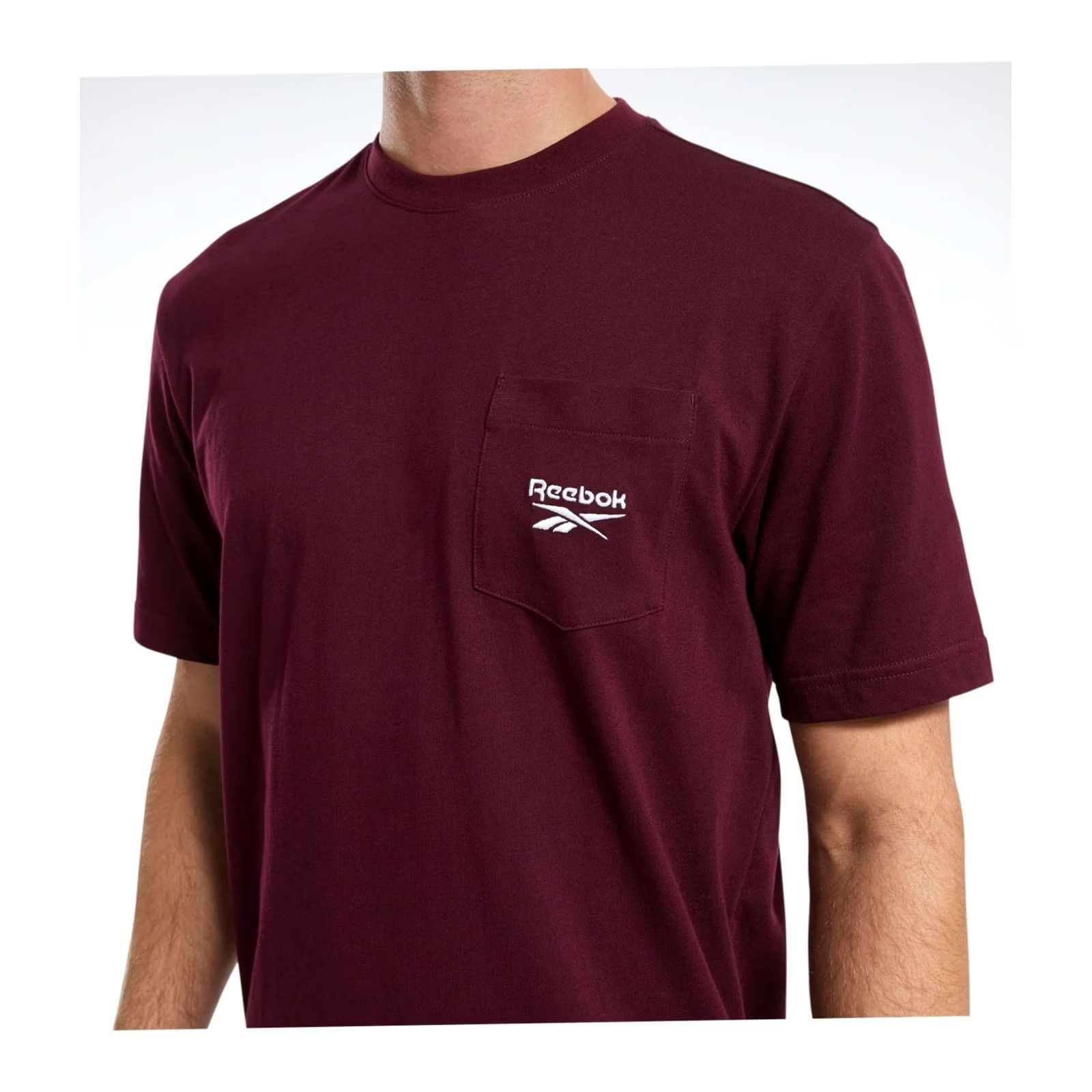 Reebok Reebok Mens Logo Pocket Graphic T-Shirt, maroon, M Size US M / EU 48-50 / 2 - 3 Thumbnail
