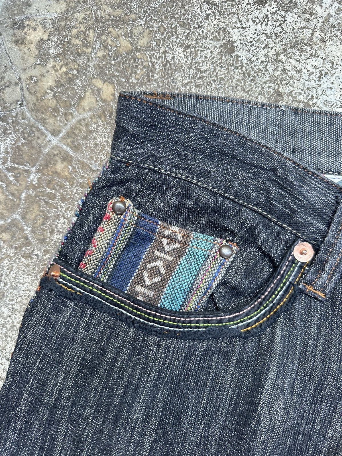 Beauty Beast Dominate Handcrafted Navajo Twist Leg Denim F62 Size US 34 / EU 50 - 4 Thumbnail