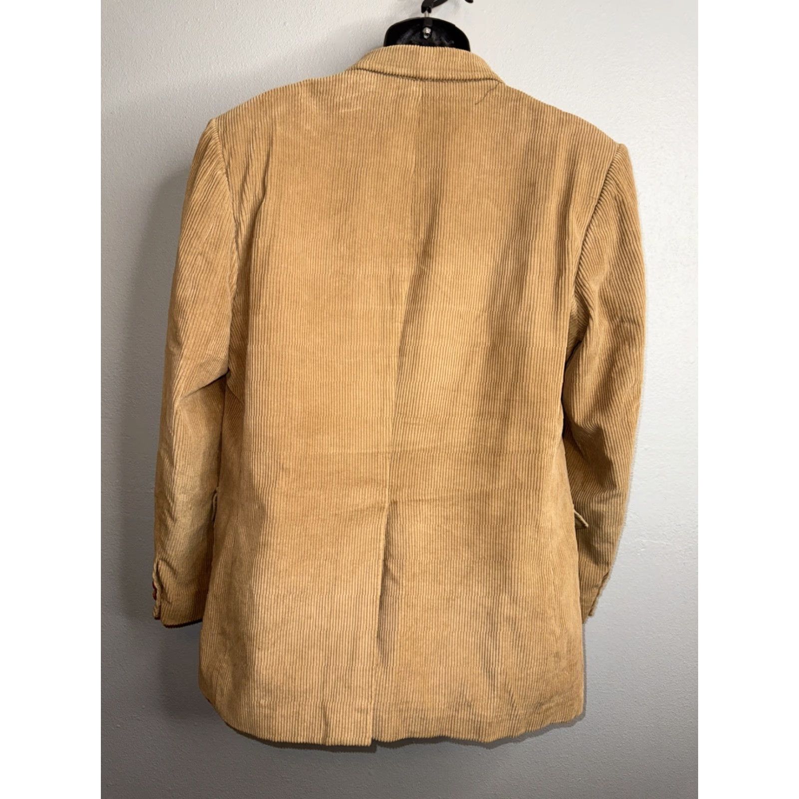 Vintage VINTAGE Blazer Jacket Men Corduroy Tan 44R Blazer Notch Lapel 2-Button Single-Breasted 80s Preppy College Sports Coat Blazer Mens Size 44R - 3 Thumbnail