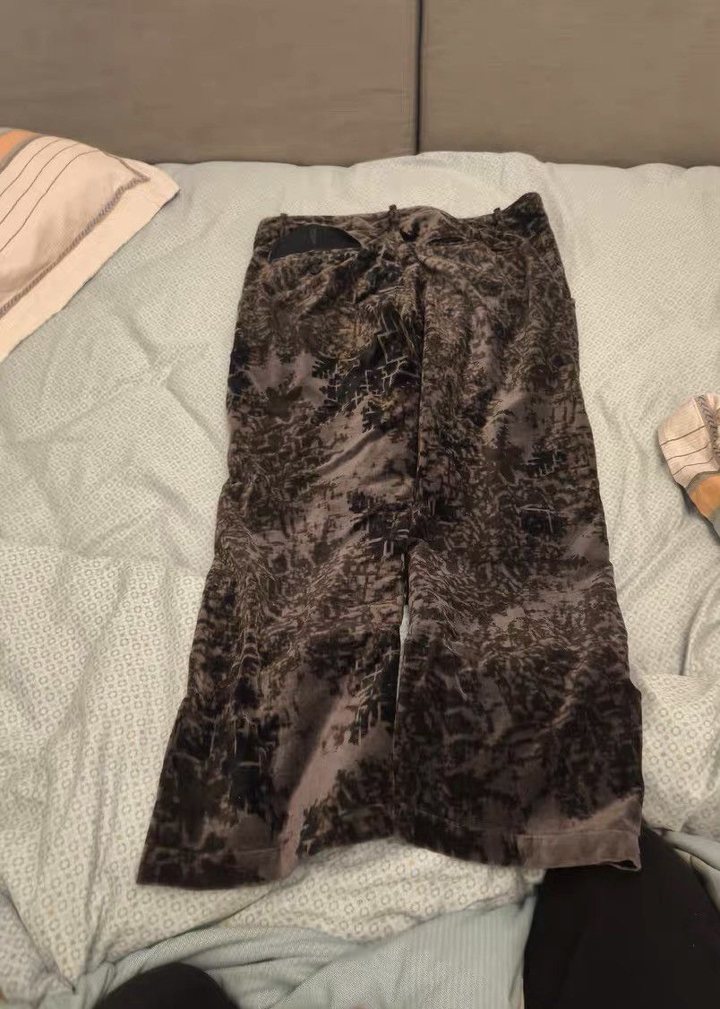 Ann Demeulemeester Ann Demeulemeester Dark slit nine-inch flocked pants, Size 39" - 3 Thumbnail
