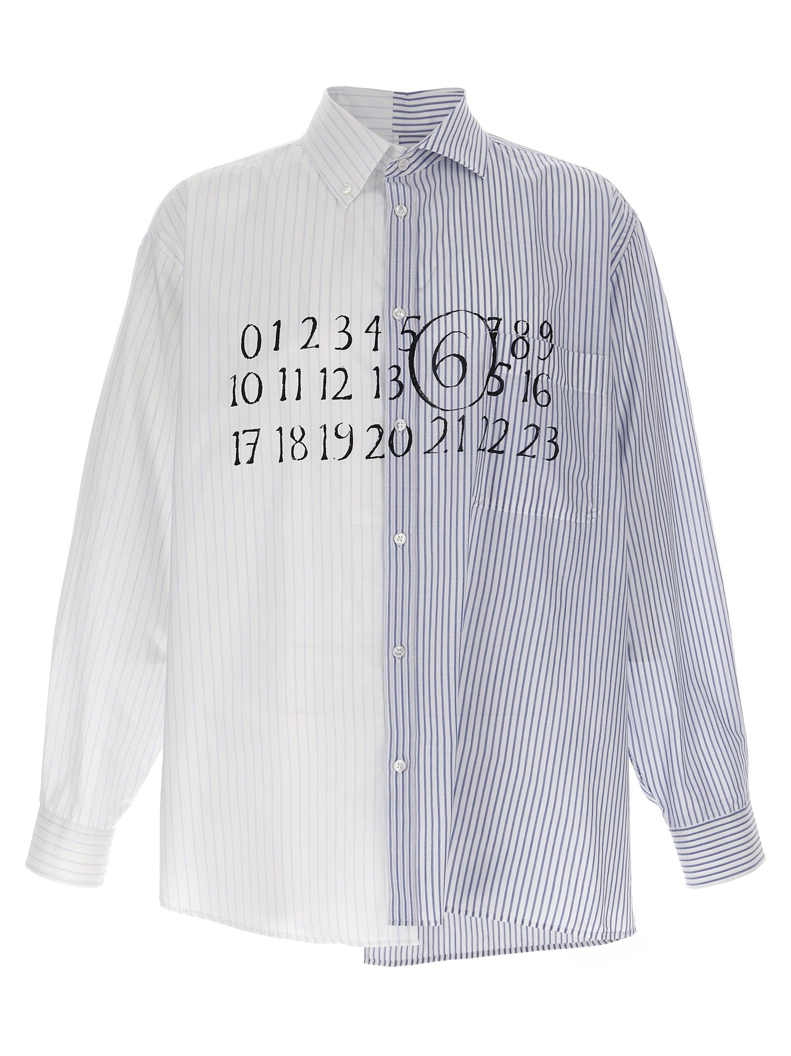 Maison Margiela 'Numeric Signature Mm6' Asymmetric Shirt Size US M / EU 48-50 / 2 - 1 Thumbnail