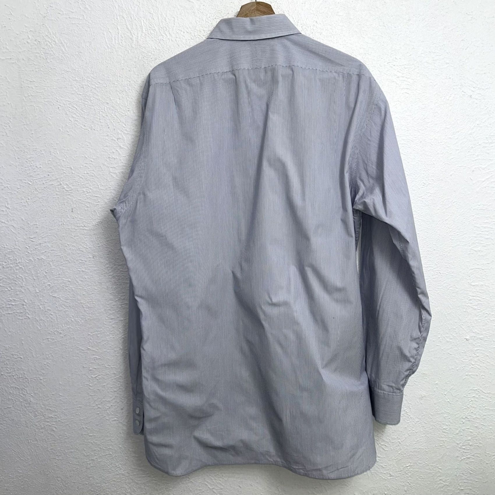 Vintage Hilditch & Key Shirt Men’s L/XL Blue Striped Long Sleeve Button Up Distressed Size US L / EU 52-54 / 3 - 2 Thumbnail
