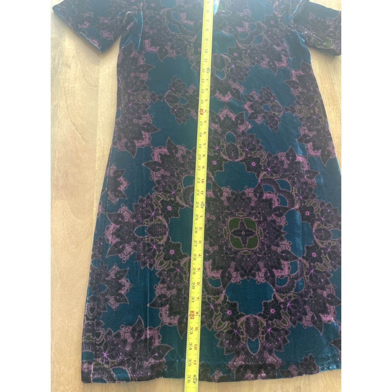 Vintage Sundance Velvet Silk Blend Dress Size XS Paisley Print Split Neck Shift Size XS / US 0-2 / IT 36-38 - 5 Thumbnail
