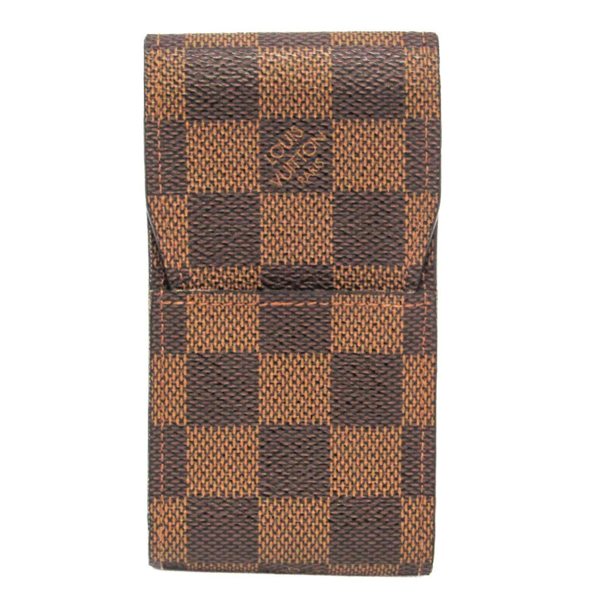 image of Louis Vuitton Damier Cigarette Case Damier Canvas Ebene Cigarette Case N63024 in Black, Women's