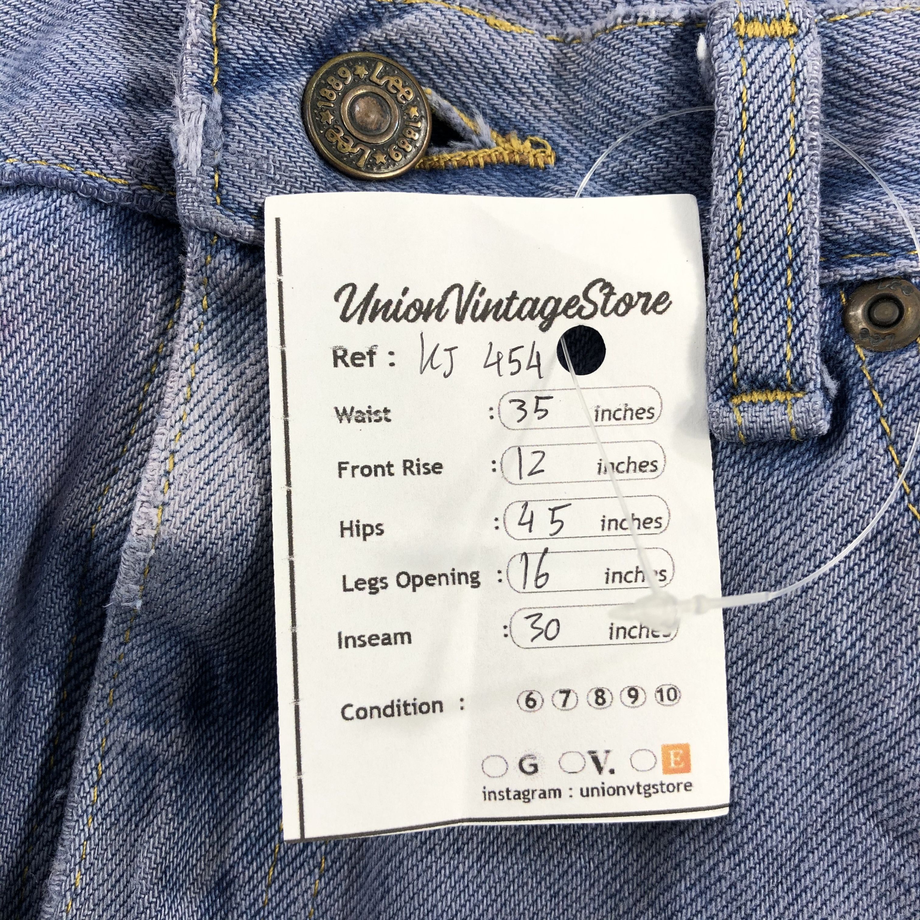 Lee Vintage Lee Jeans Faded Distressed Hem Denim KJ454 Size US 35 - 11 Thumbnail