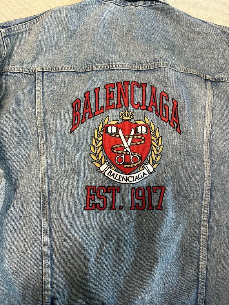 Balenciaga Balenciaga Balenciaga Denim Jacket with Logo Embroidery-25 Size US S / EU 44-46 / 1 - 3 Thumbnail