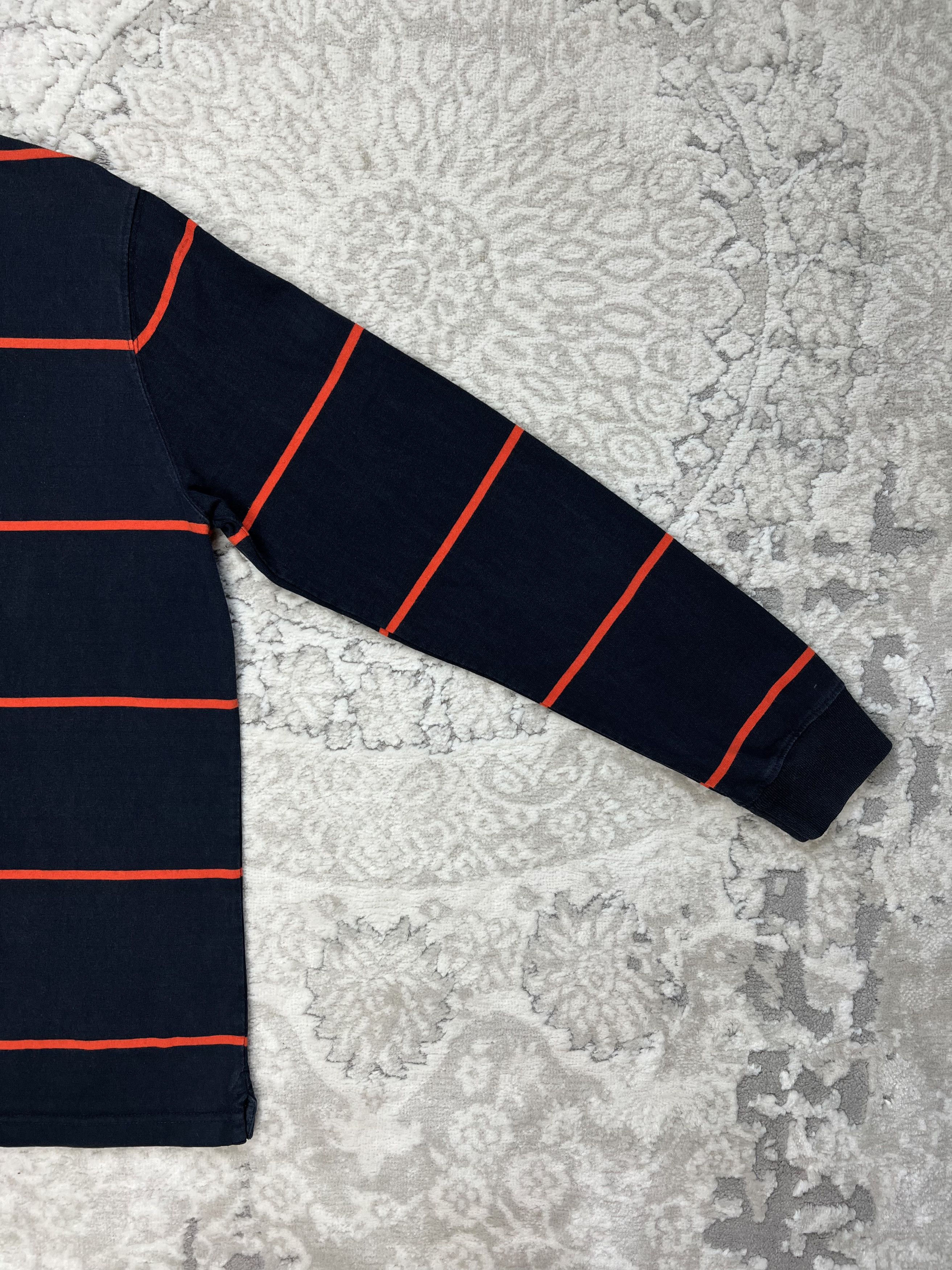 Chaps Chaps 1/4 Zip Orange Stripe Rugby Pullover Sweatshirt L Size US L / EU 52-54 / 3 - 11 Thumbnail