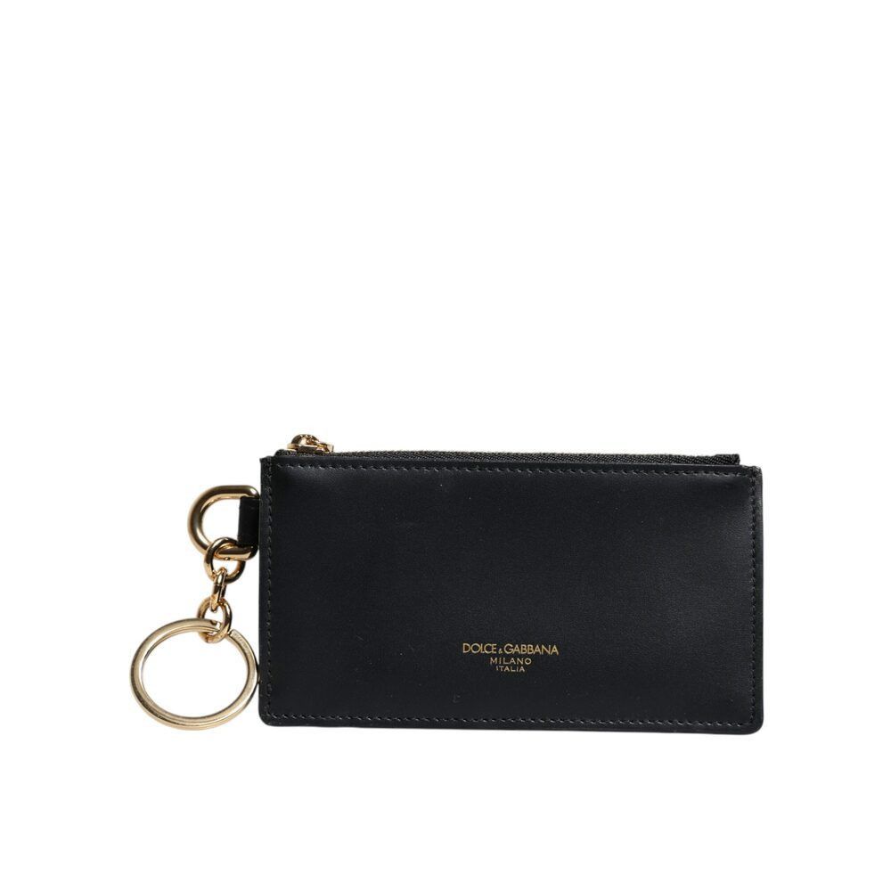 Dolce & Gabbana Dolce & Gabbana Black Calfskin Leather DG Logo Card Holder W Size ONE SIZE - 1 Thumbnail