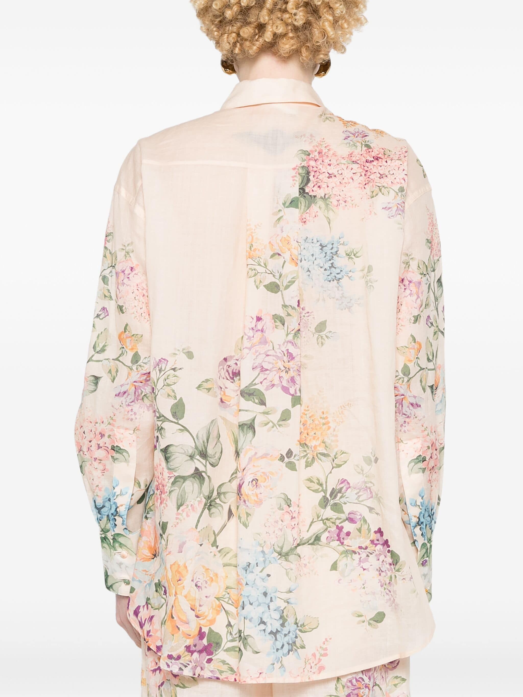 Zimmermann o1s22i1n1024 Floral Halliday Shirt in Multicolor Size S / US 4 / IT 40 - 4 Thumbnail