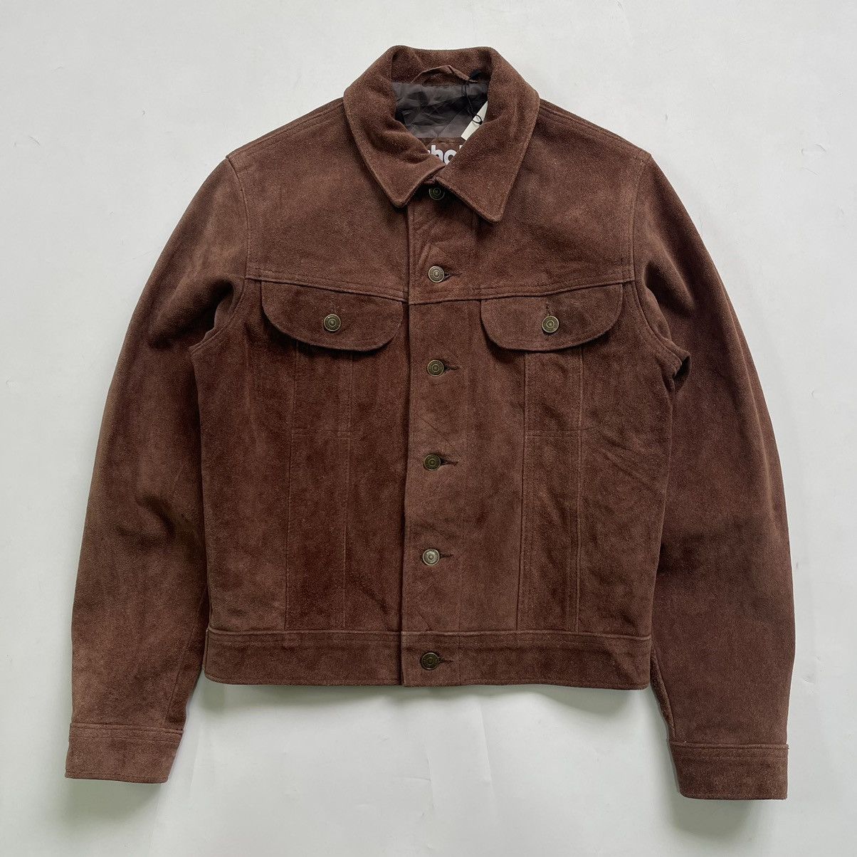 image of 1980S-1990S Schott Nyc Type 3 Suede Leather Jacket in Chocolate Brown, Men's (Size Small)