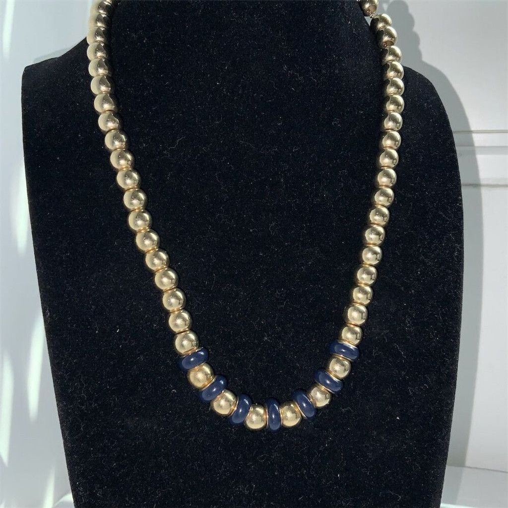 The Unbranded Brand Vintage Gold And Black Bead Necklace 17" Fashion Jewelry Size ONE SIZE - 6 Thumbnail
