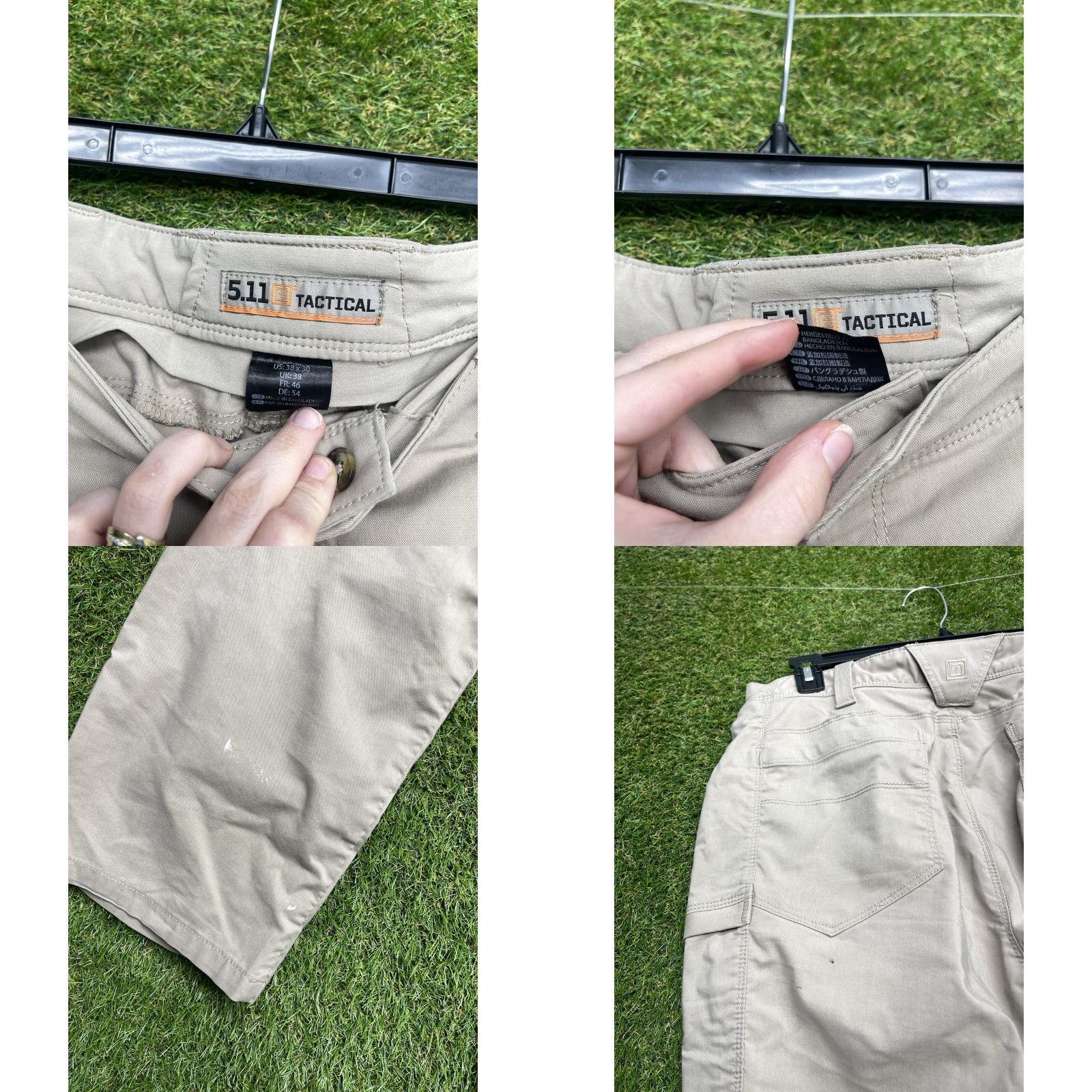 Vintage 5.11 Tactical Pants Mens 38x30 Beige Cargo Ripstop Workwear Taclite Pro Y2K 90s Size US 38 / EU 54 - 9 Thumbnail