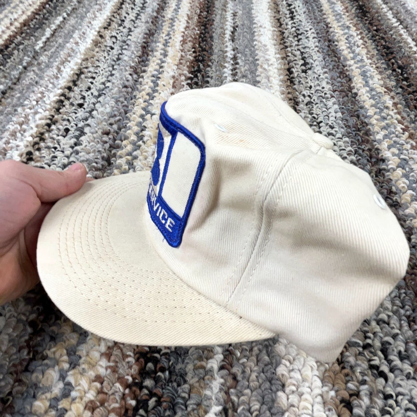 J Brand VINTAGE K-Brand Trucker Hat Cap Snap Back White Blue USA Patch Burress 80s Size ONE SIZE - 6 Thumbnail
