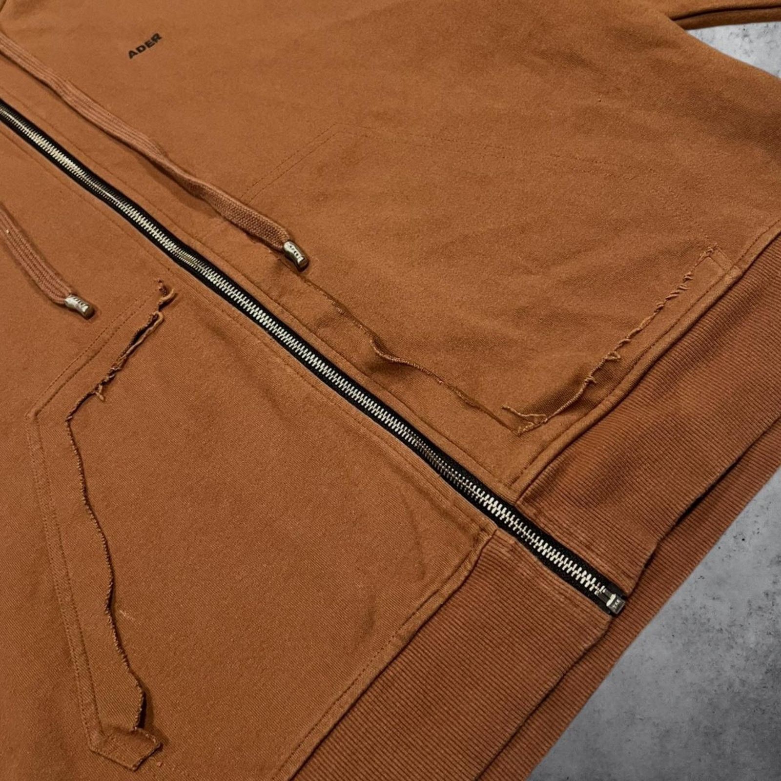 Ader Error Ader Error Brown ZipUp Hooded Jacket w/ Ripped Pockets Size US M / EU 48-50 / 2 - 4 Thumbnail