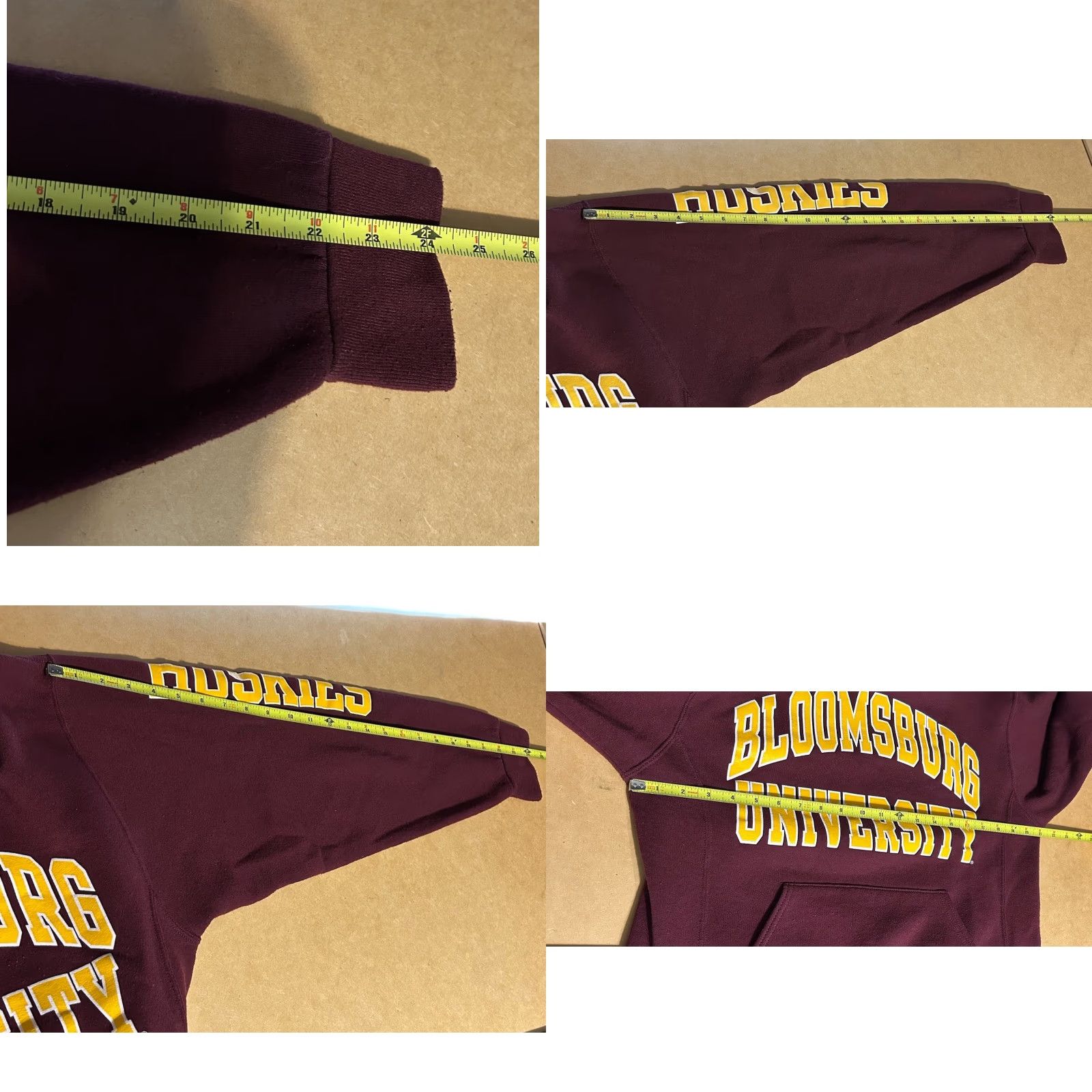 Vintage VTG Bloomsburg University Huskies Hoodie Pullover Russell Maroon Adult Medium Size US M / EU 48-50 / 2 - 10 Thumbnail