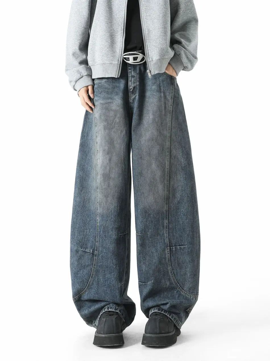 Japanese Brand Retro loose casual wide leg jeans Size US 32 / EU 48 - 2 Thumbnail