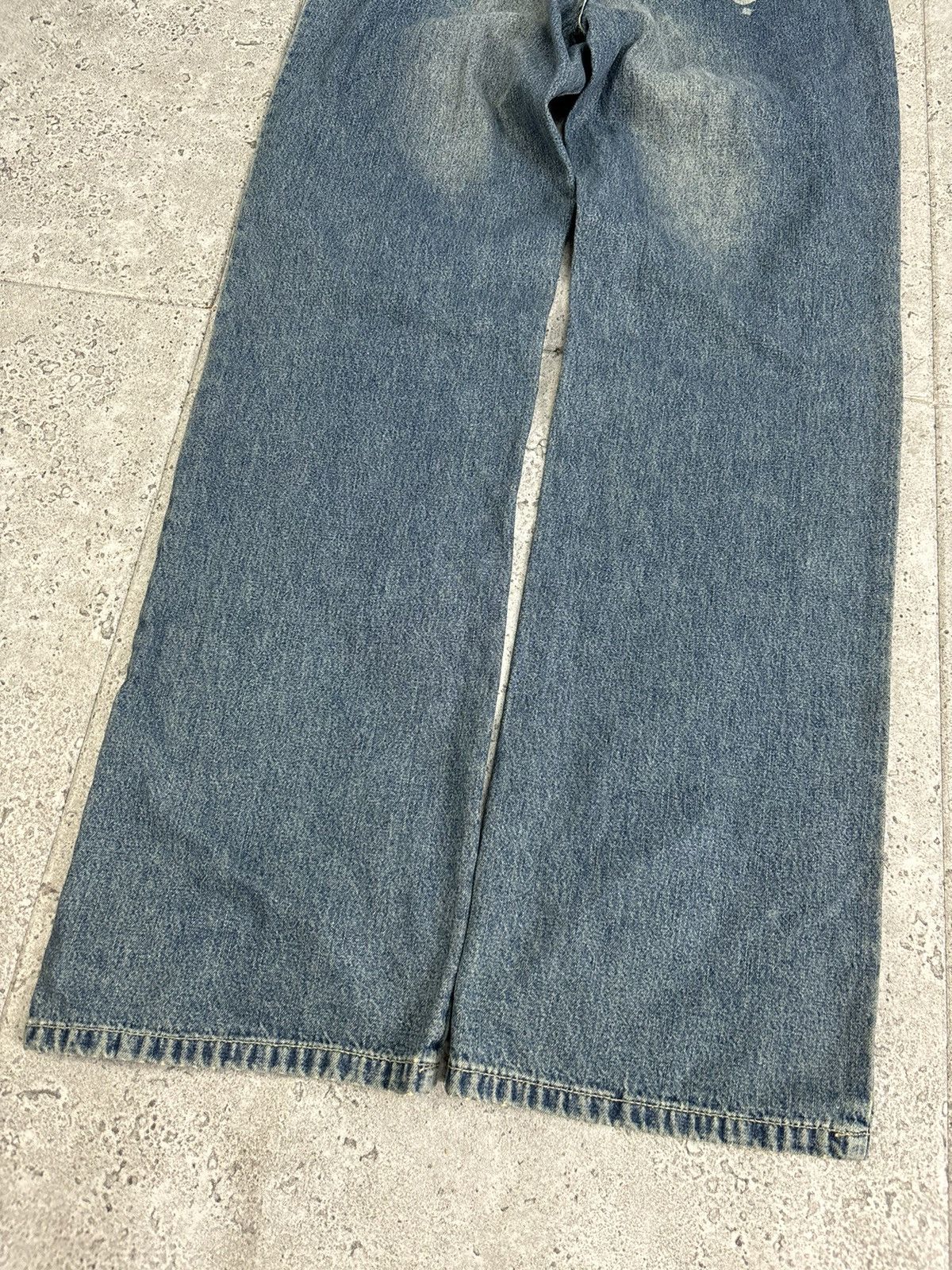 Japanese Brand × Vintage Archive Japanese Distressed Faded Fur Denim Pants Wideleg Size 30" / US 8 / IT 44 - 8 Thumbnail