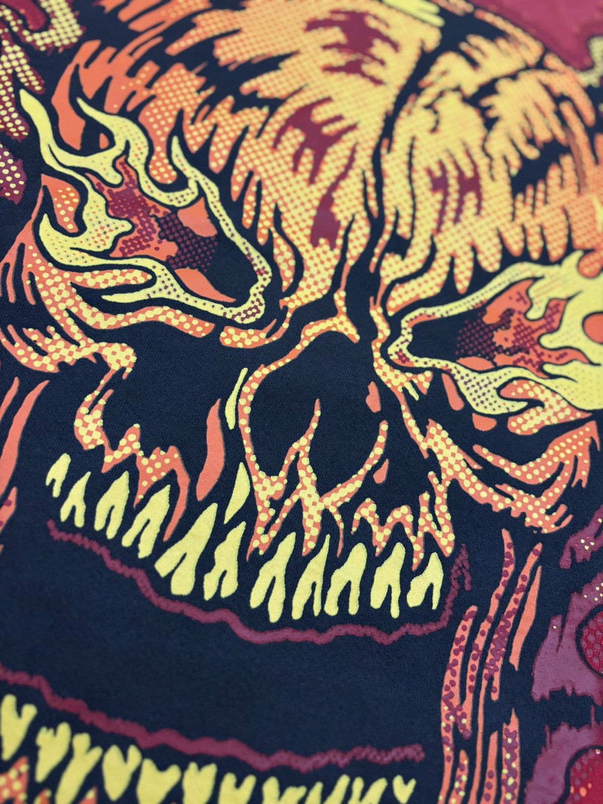 Warren Lotas Flaming Skull Crewneck Size US XXL / EU 58 / 5 - 4 Thumbnail