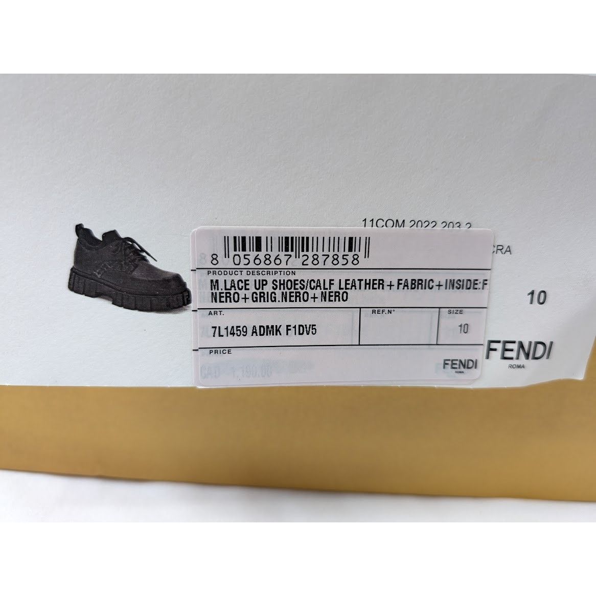 Fendi o1rshd1 Men's Lace Up Fabric Calf Leather Boots Shoe in Nero Size US 11 / EU 44 - 24 Thumbnail
