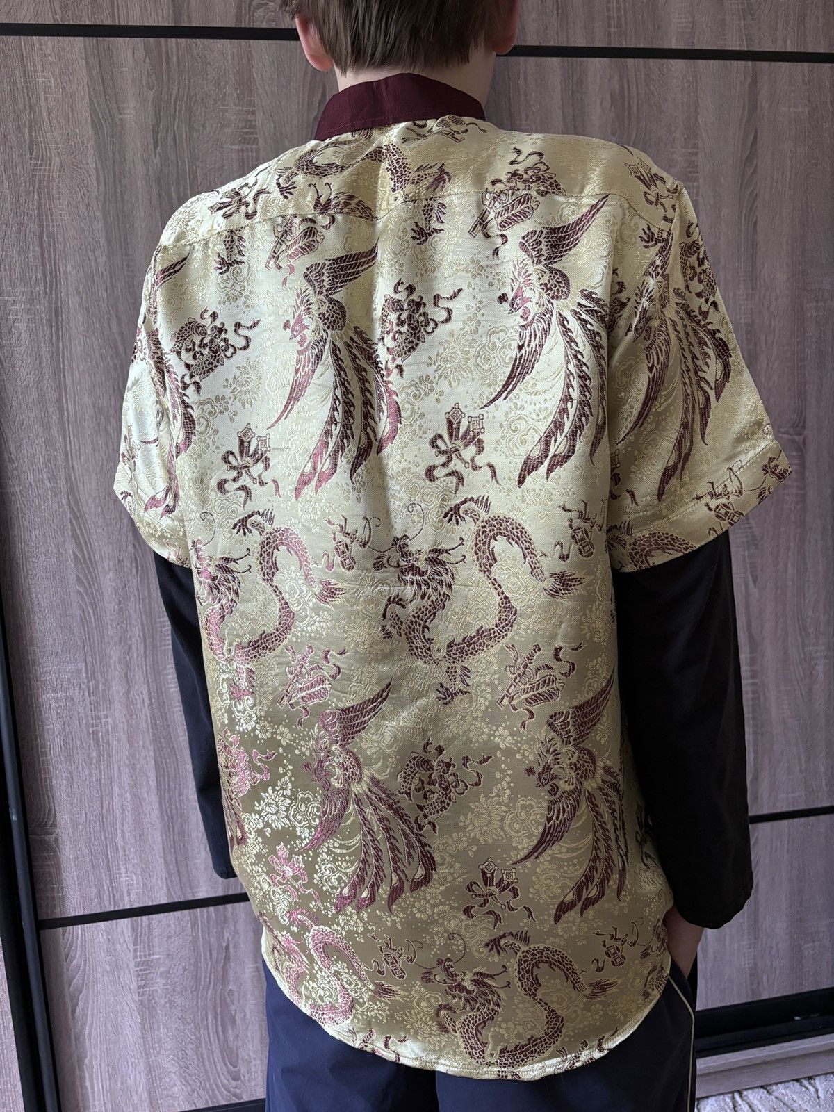 Japanese Brand × Vintage Vintage Japanese style GOLD Dragon rare shirt Size US L / EU 52-54 / 3 - 2 Thumbnail