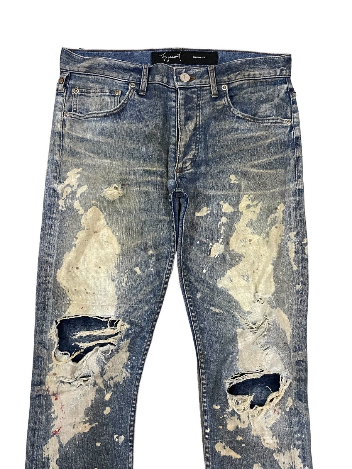 Fagassent Toshiki Aoki Fagassent Paint Splatter Punk Rock Distressed Distort Jeans Size US 31 - 10 Thumbnail