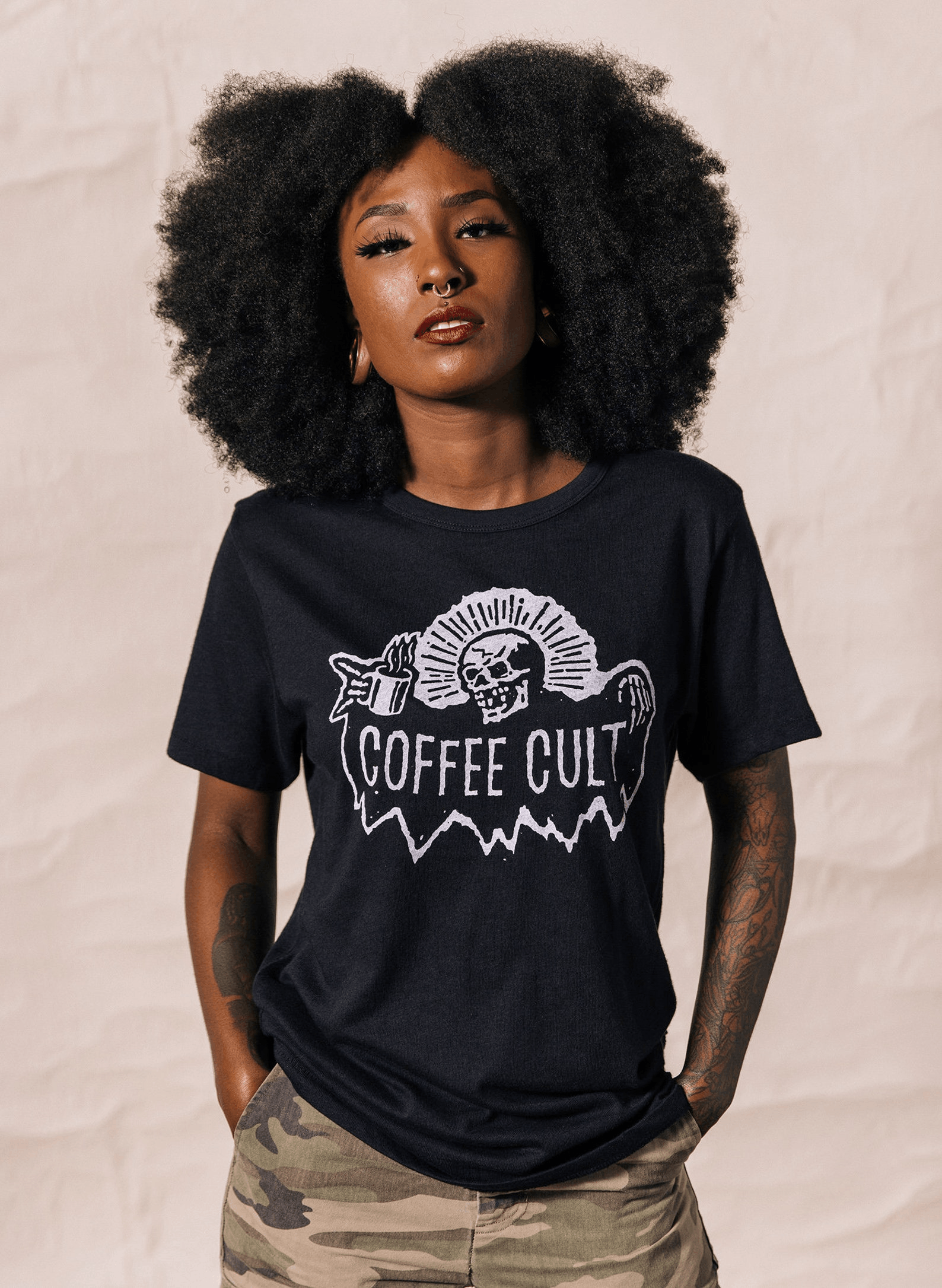 Designer × Vintage Coffee Cult Graphic T-Shirt – Funny Unisex Tee Size US M / EU 48-50 / 2 - 1 Thumbnail